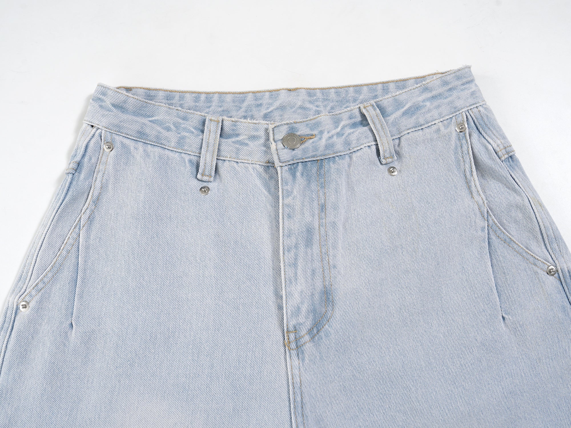 Light-Wash Wide-Leg Denim Pants | Relaxed Streetwear Fit
