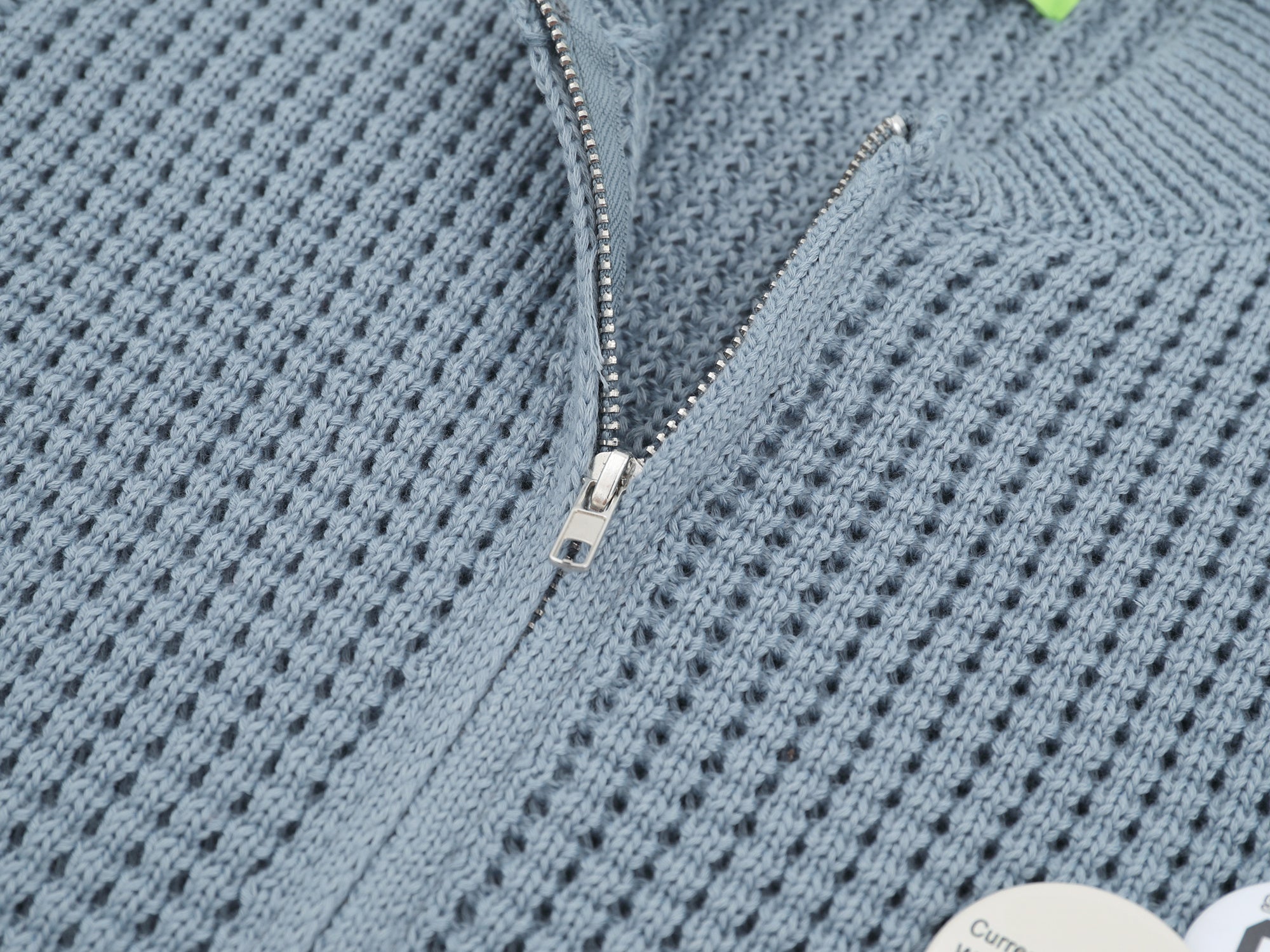 Omirad Waffle Knit Badge Zip Cardigan | Distressed Street Jacket