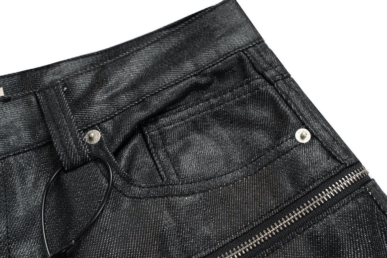 Omirad Double Waist Coated Denim Pants | Wide Leg Streetwear