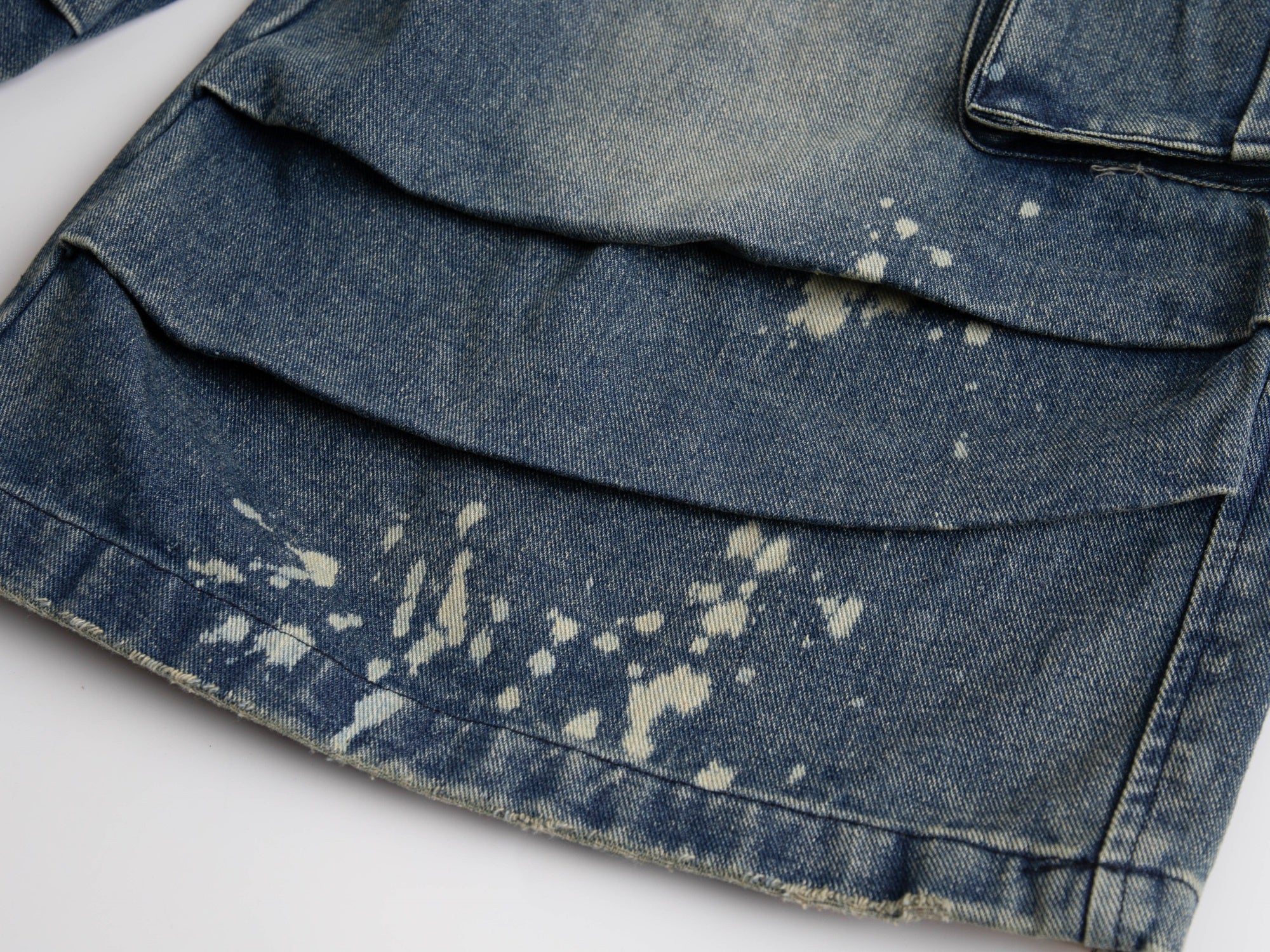 Omirad Vintage Cargo Denim Shorts | Distressed Wide Leg