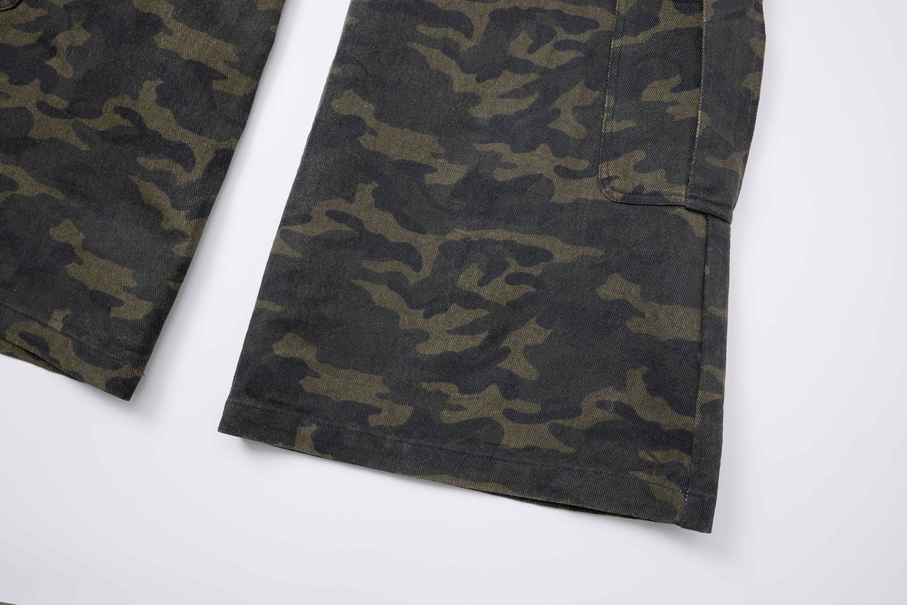 Omirad Camo Wide-Leg Cargo Pants with Studded Belt Detail