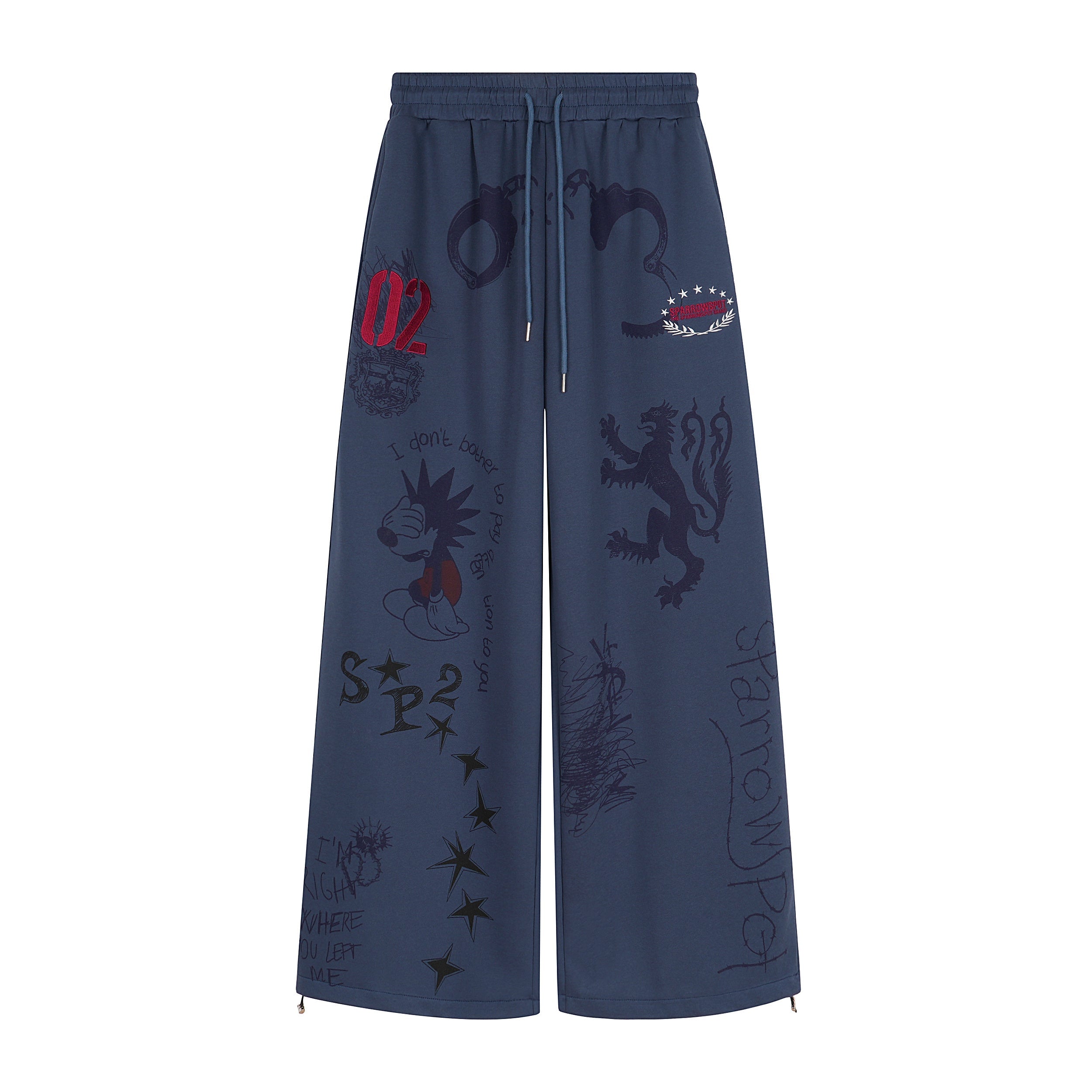 Omirad Sketch Graphic Wide-Leg Sweatpants | Street Style