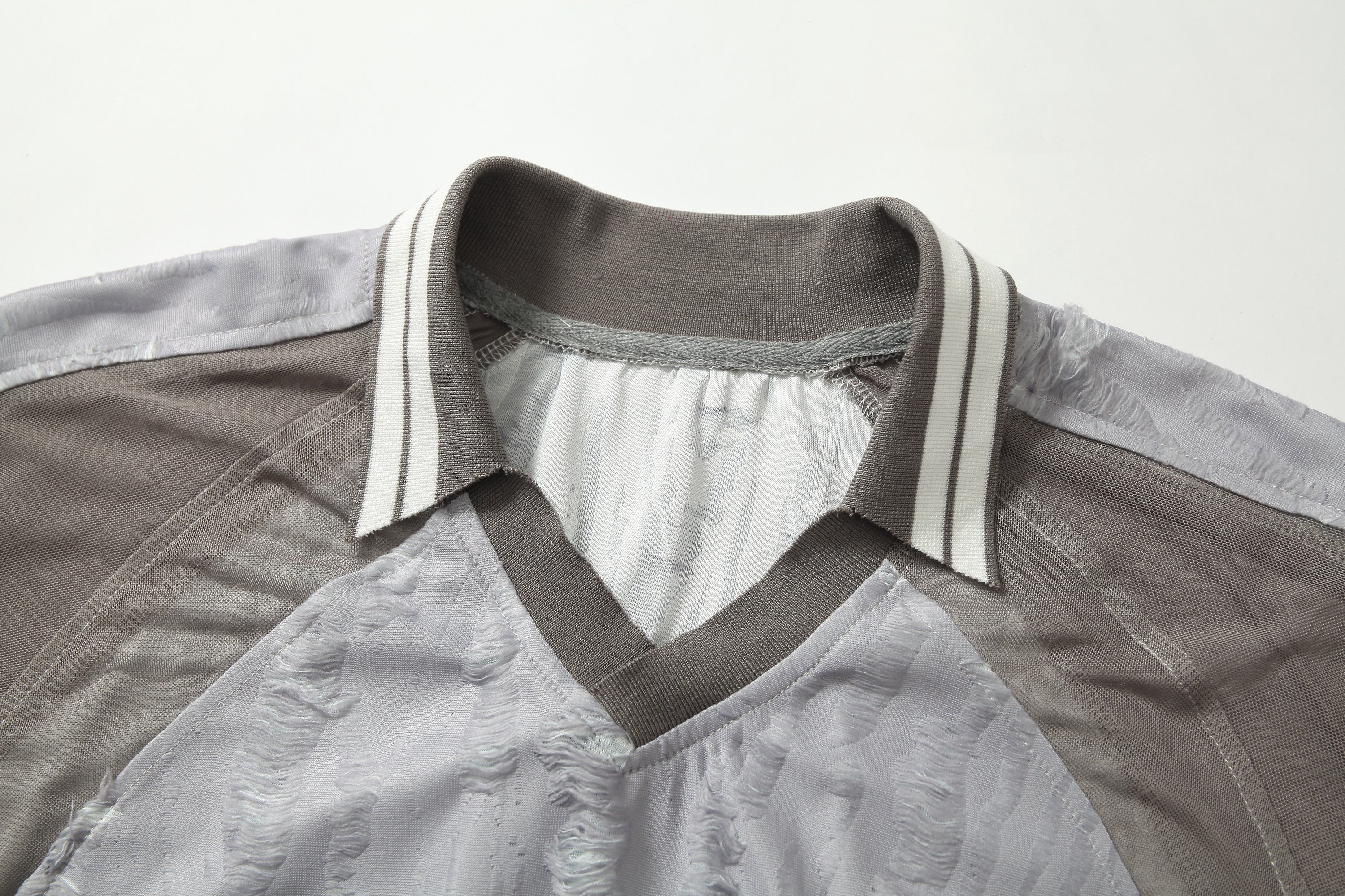 Omirad Textured Mesh Patchwork Tee | Distressed Graphic Jersey