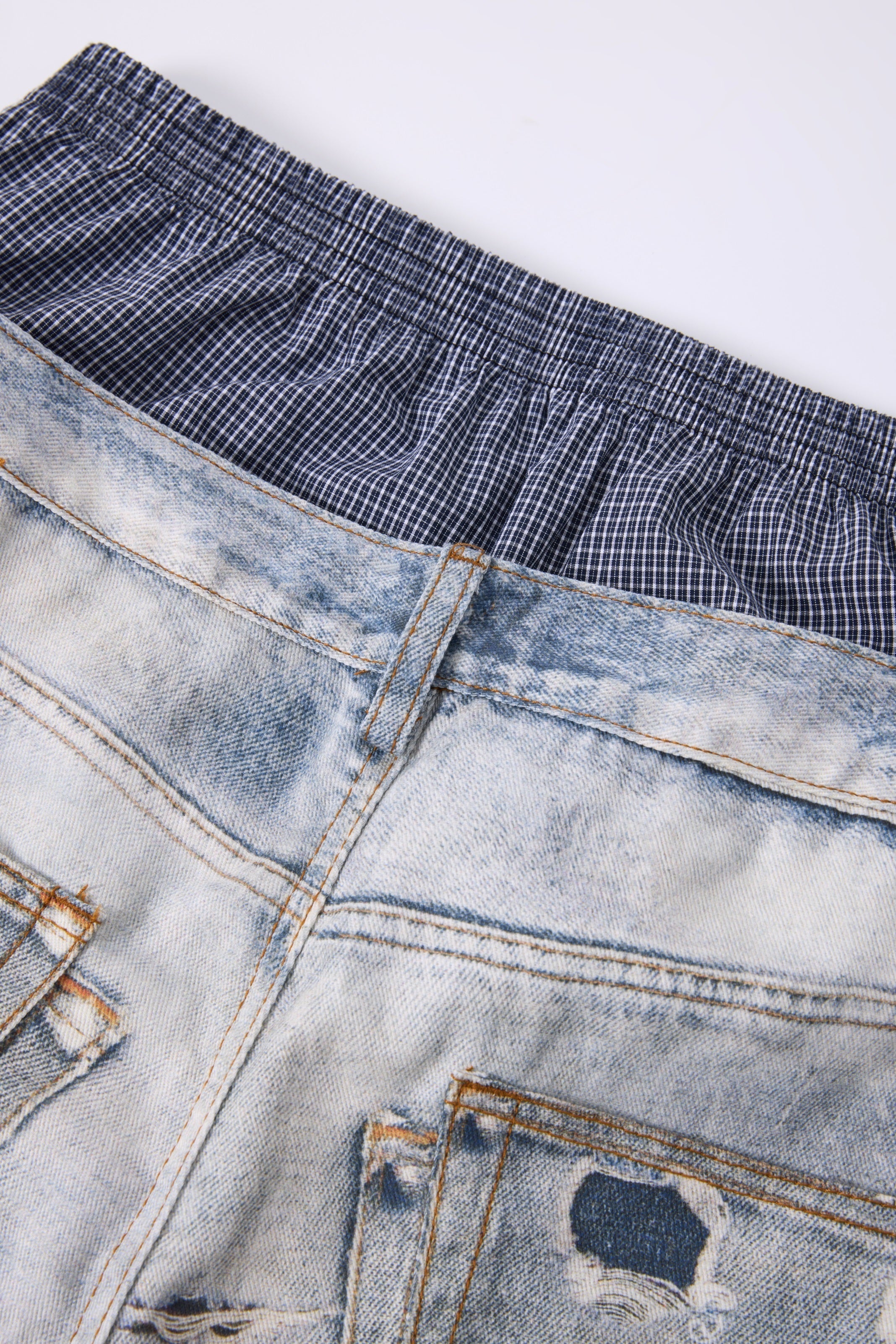 Omirad Layered Waist Distressed Wide-Leg Jeans | Streetwear
