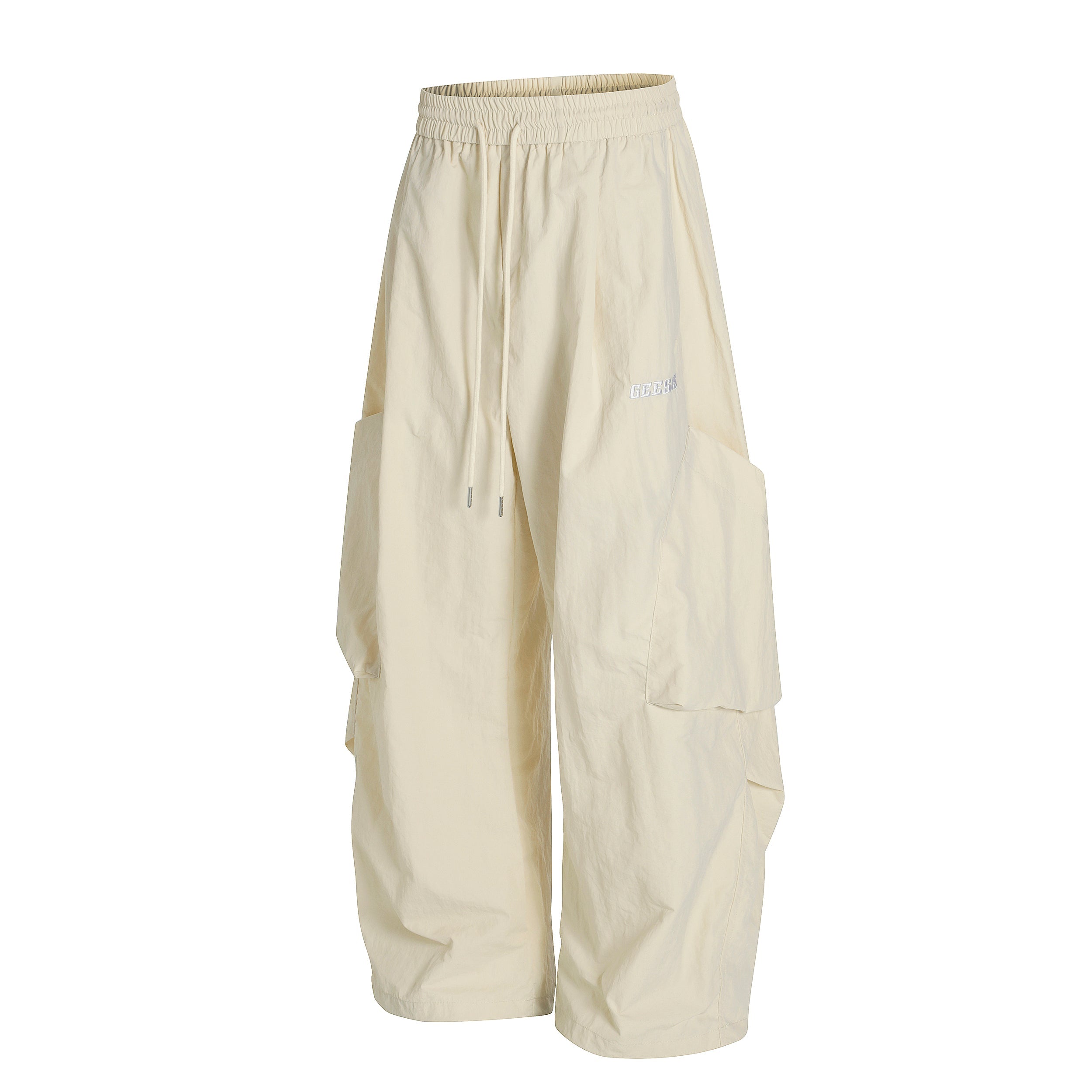 Nylon Utility Cargo Wide-Leg Pants | Pastel Streetwear