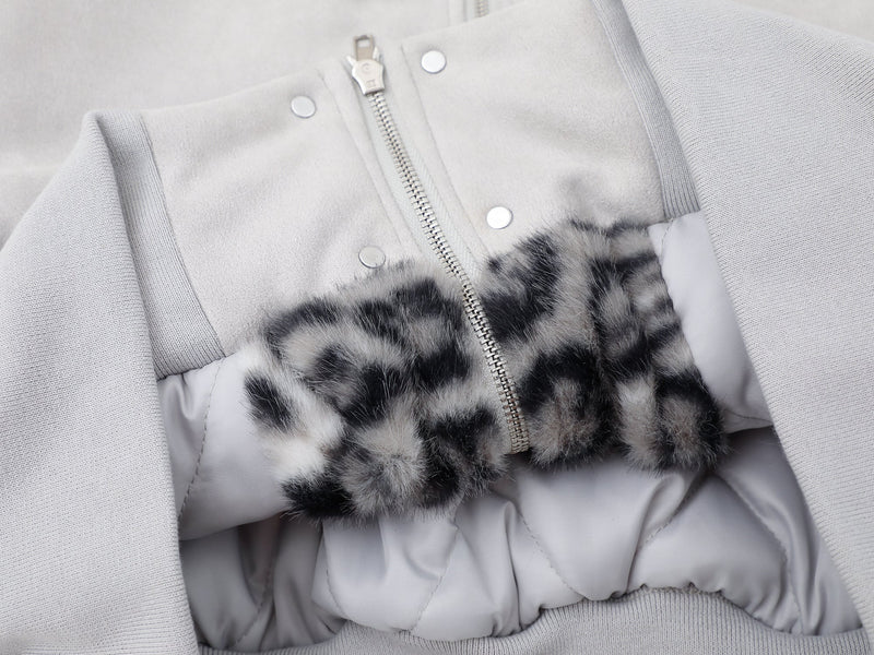 Cross Patch Faux Fur Hood Bomber Jacket | Streetwear