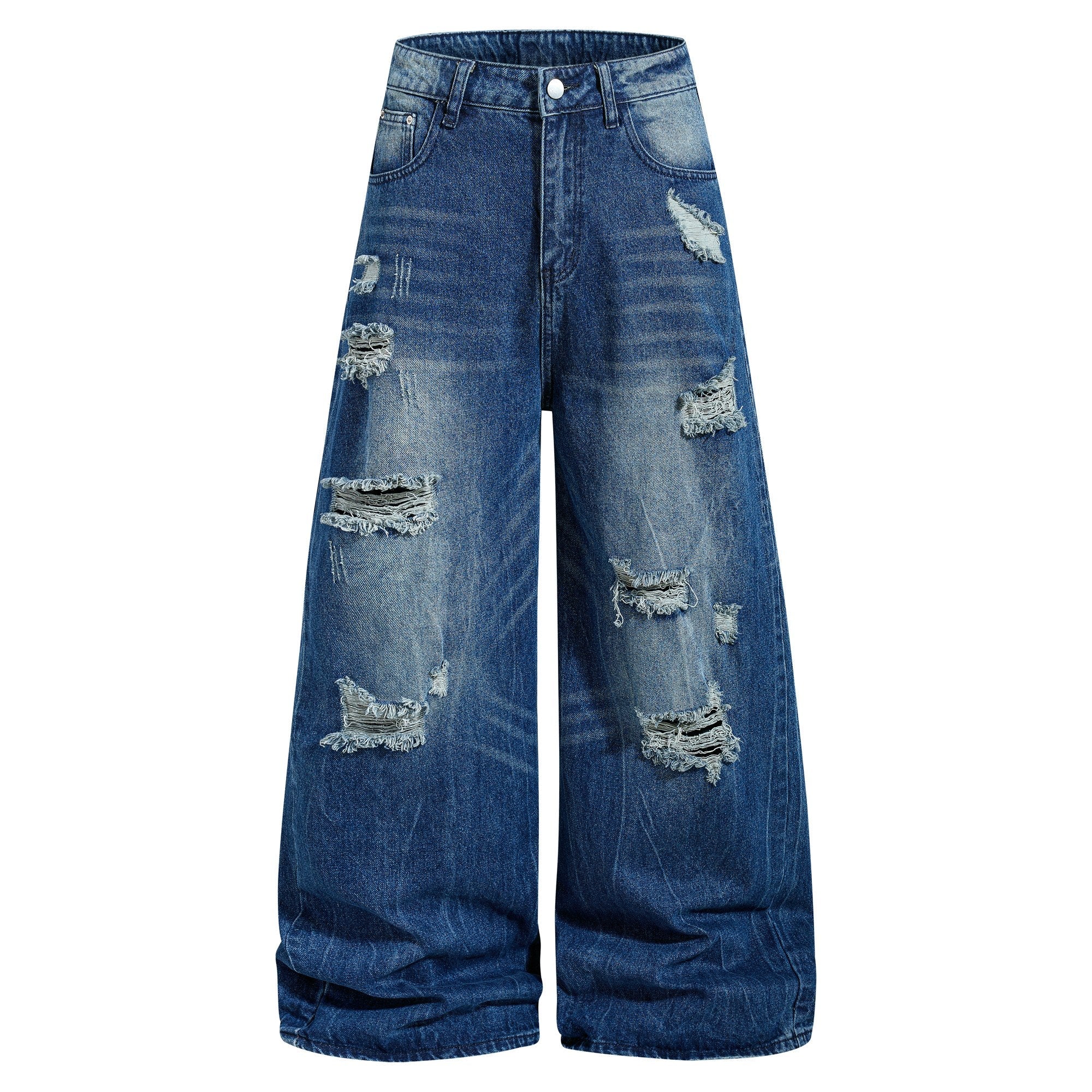 Omirad Distressed Wide-Leg Jeans | Oversized Ripped Denim