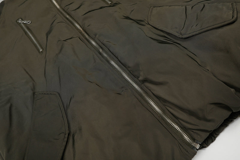 Faux Fur Collar Utility Bomber Jacket | Oversized Fit