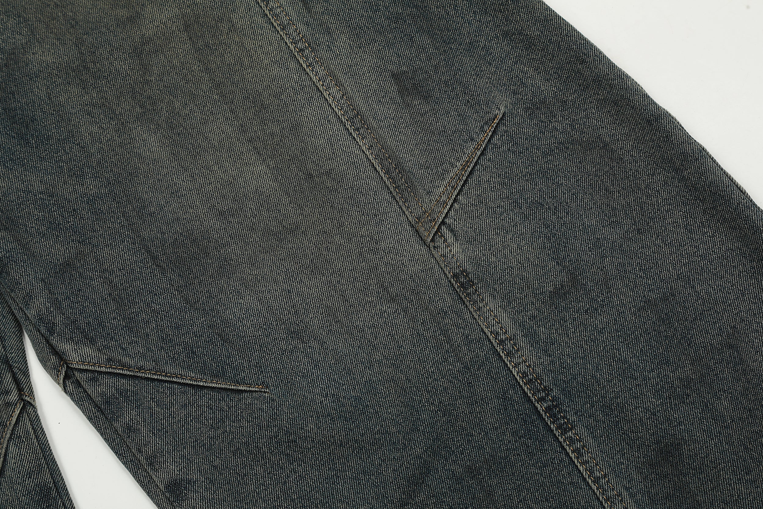Balloon Denim Pants | Curved Panel Wide Leg Jeans