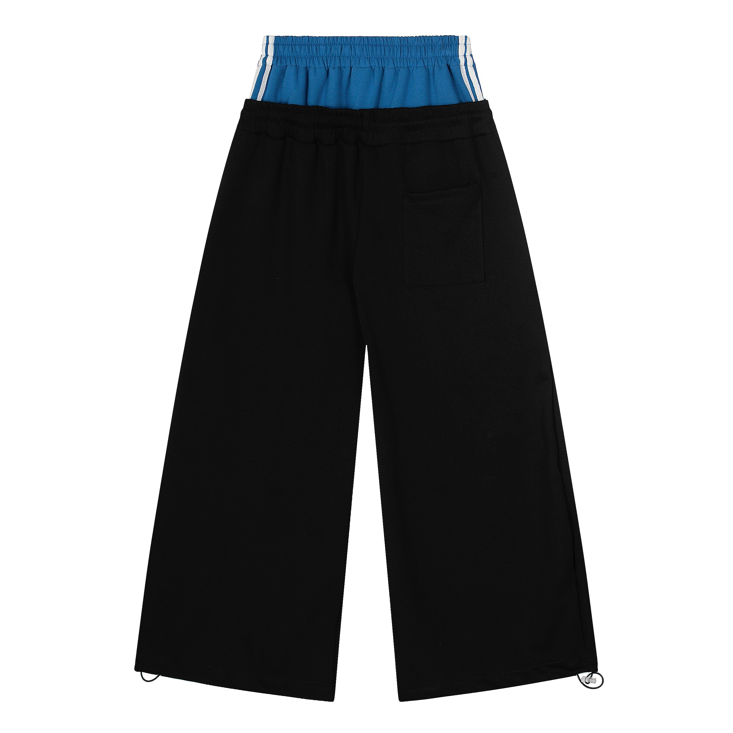 Varsity Patch Wide-Leg Sweatpants | Contrast Double Waist