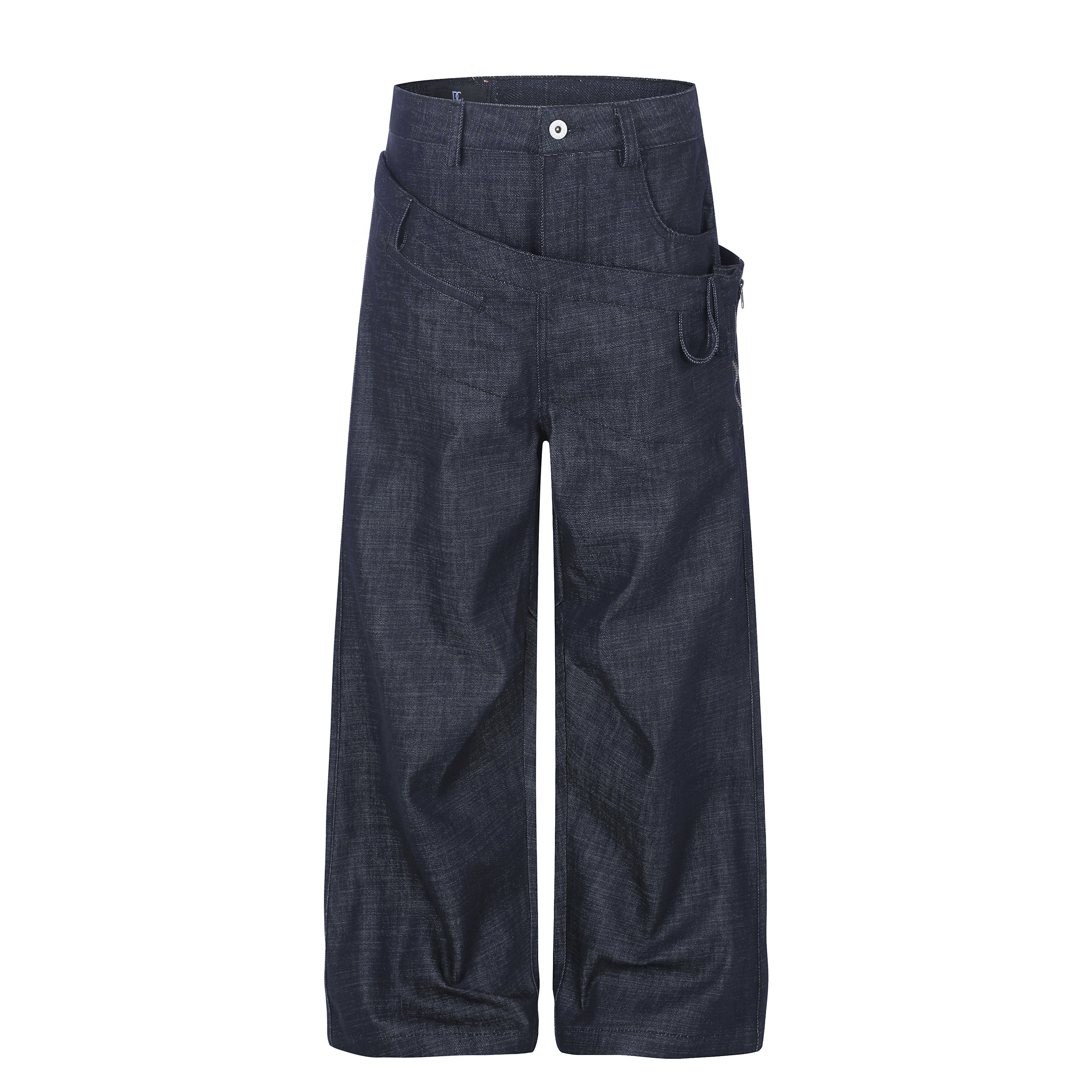 Omirad Layered Waist Wide-Leg Jeans | Raw Denim Streetwear