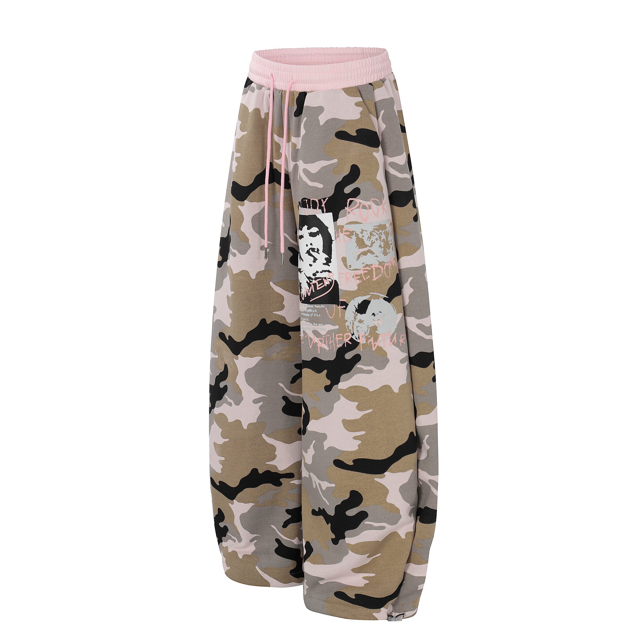 Omirad Graphic Camo Wide-Leg Sweatpants | Street Style