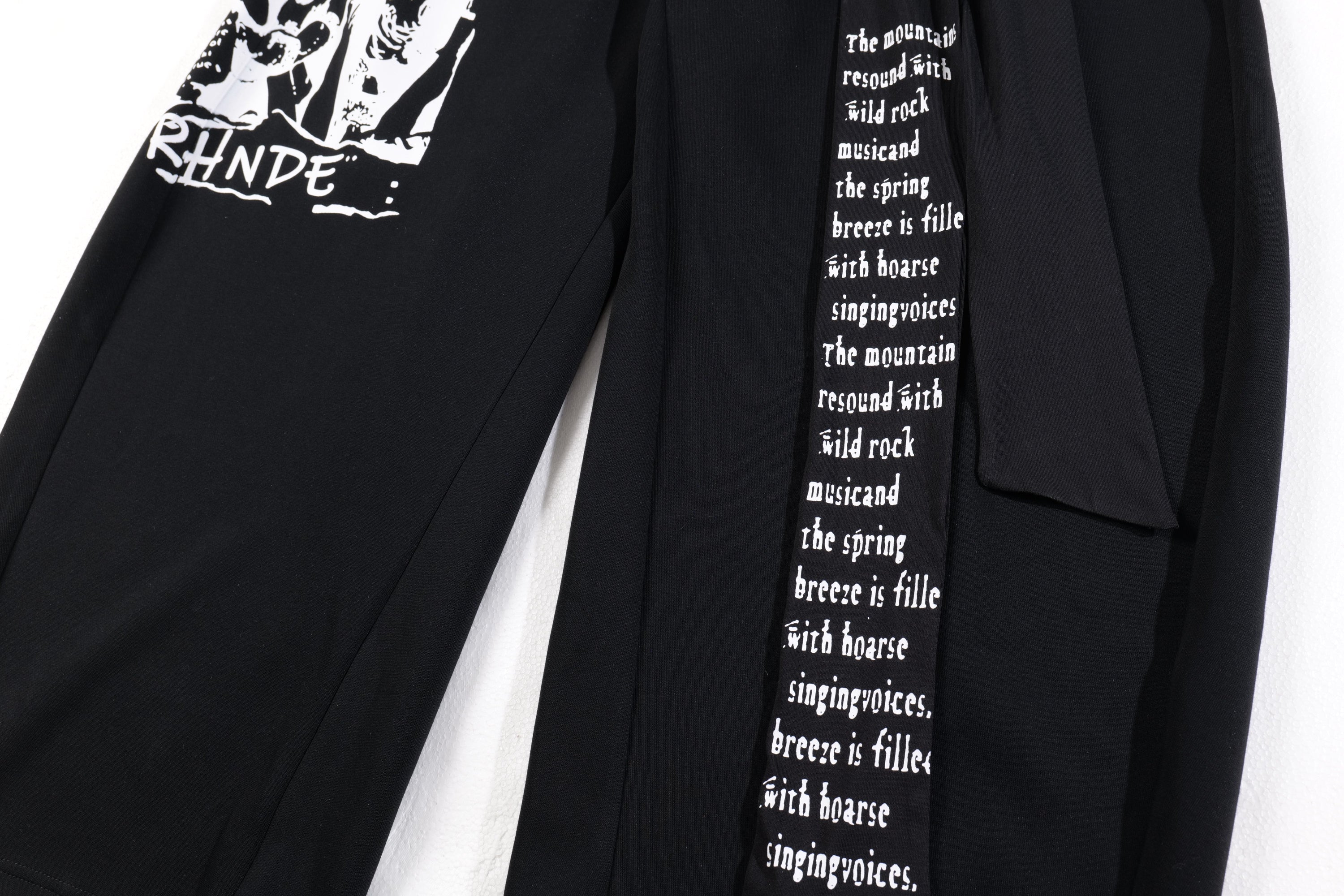 Rock Graphic Wide-Leg Wrap Pants | Streetwear Drape