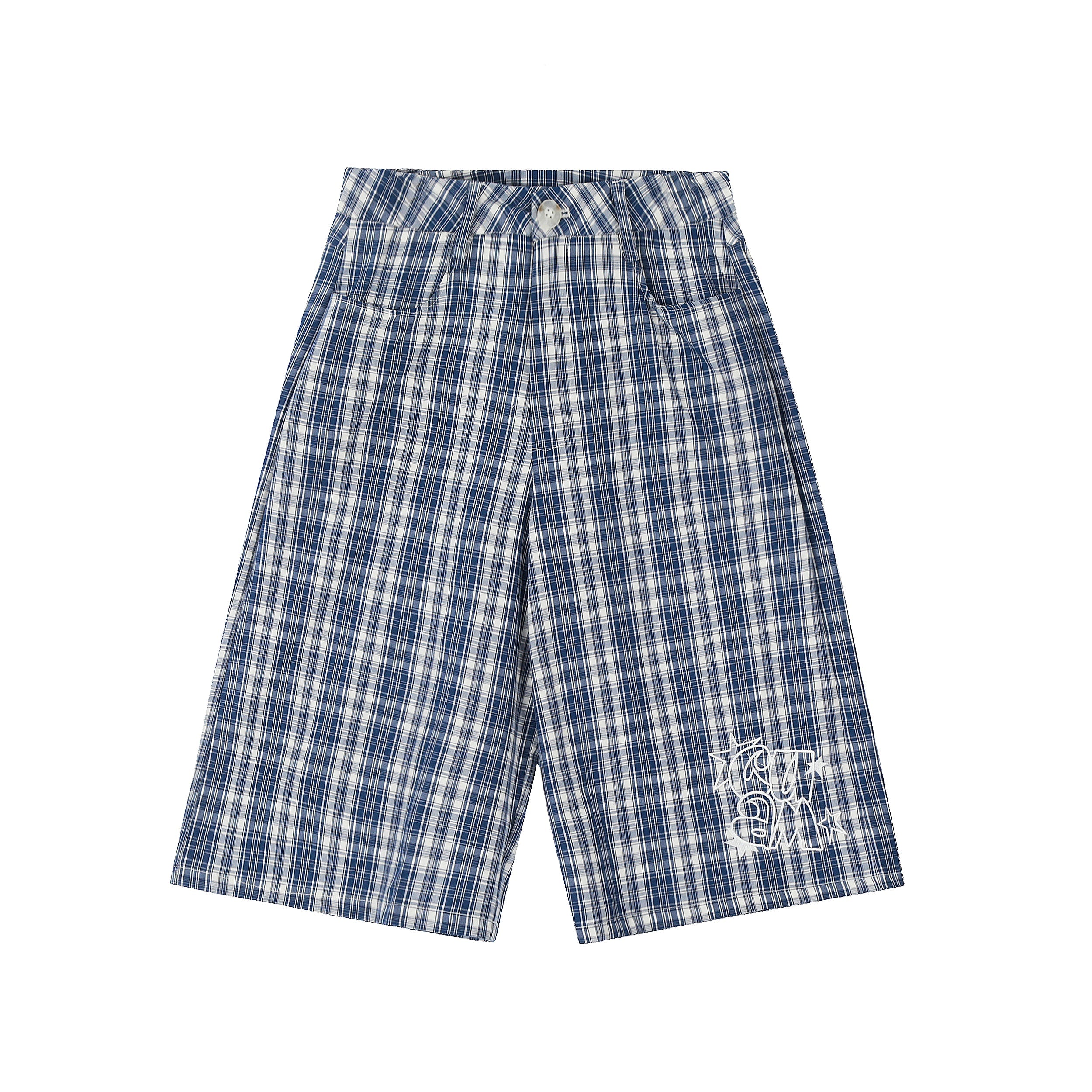 Omirad Plaid Wide-Leg Shorts | Streetwear Checkered Shorts