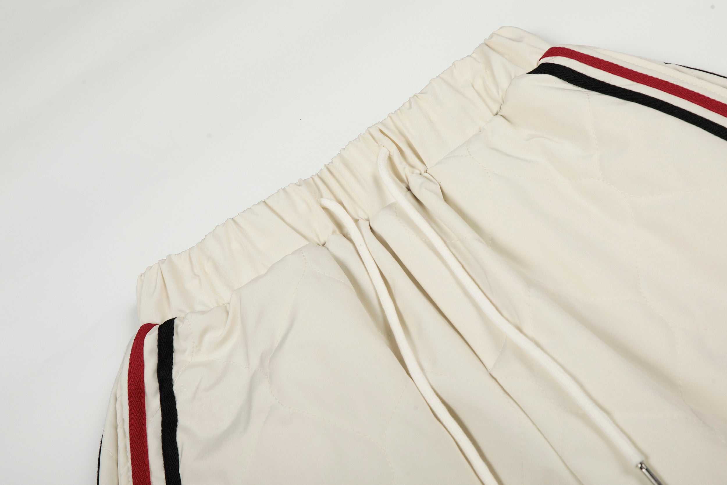 Quilted Wide-Leg Track Pants with Racing Stripes