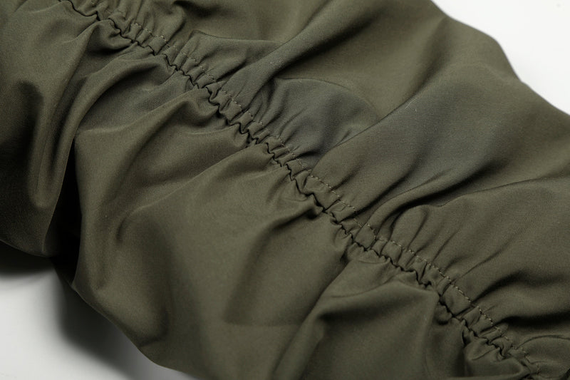 Detachable Faux Fur Scarf Bomber Jacket | Olive & Black