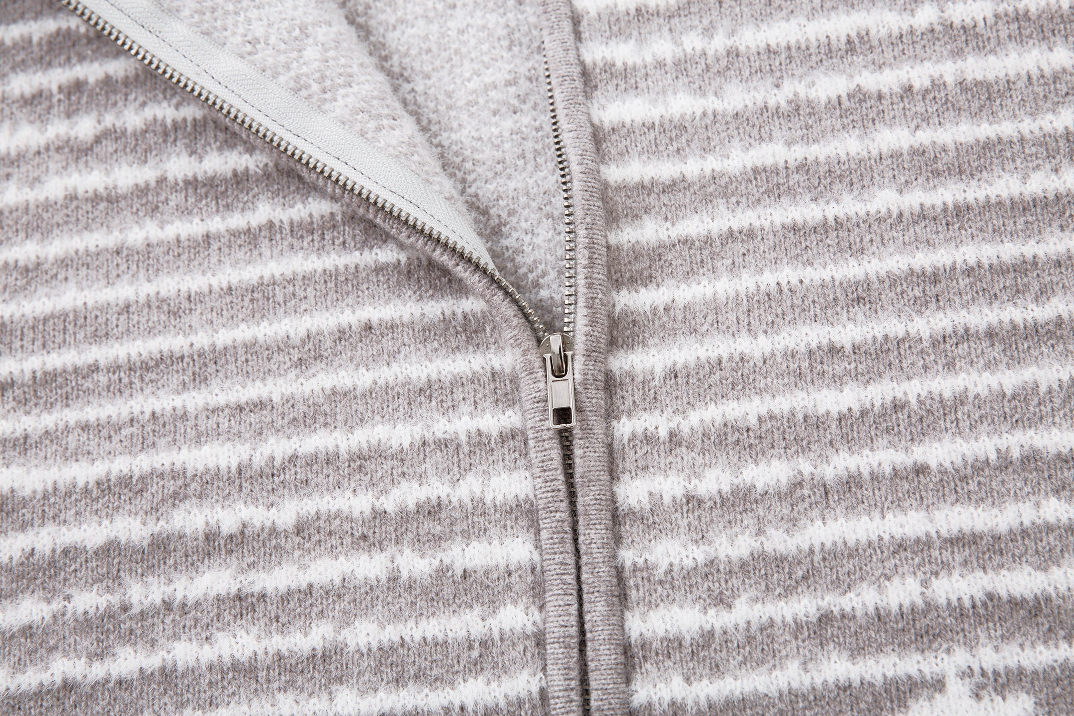 Star Knit Faux Fur Trim Hooded Zip Jacket | SEAKOFF