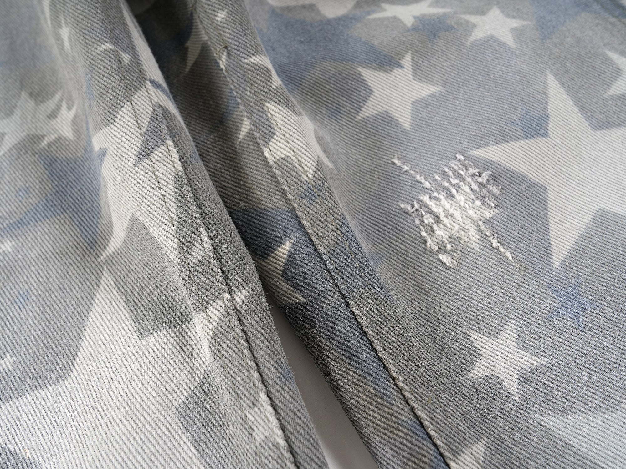 All-Over Star Print Washed Wide-Leg Denim Pants | Y2K Style