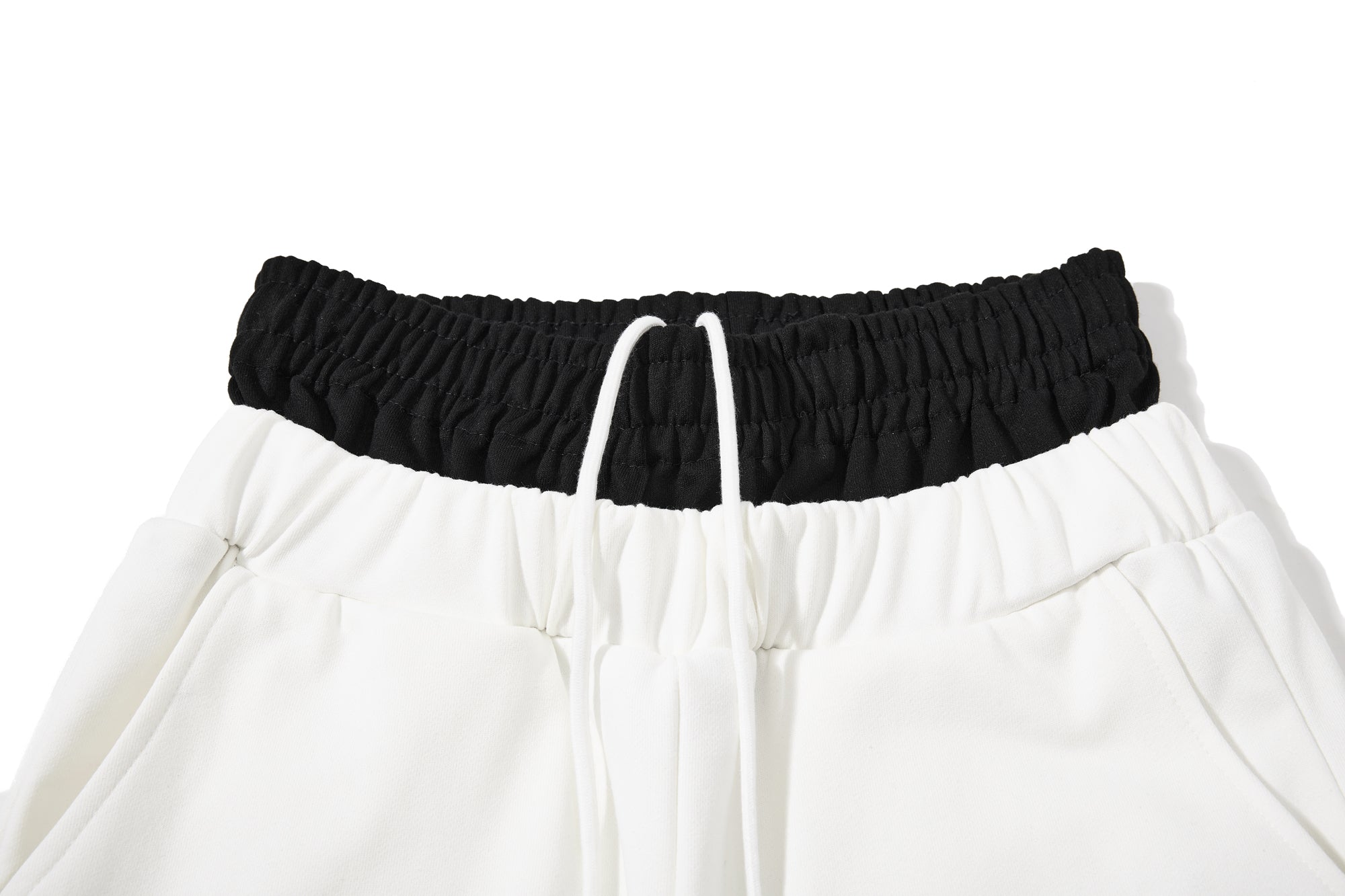 Distressed Wide-Leg Sweatpants with Contrast Waistband