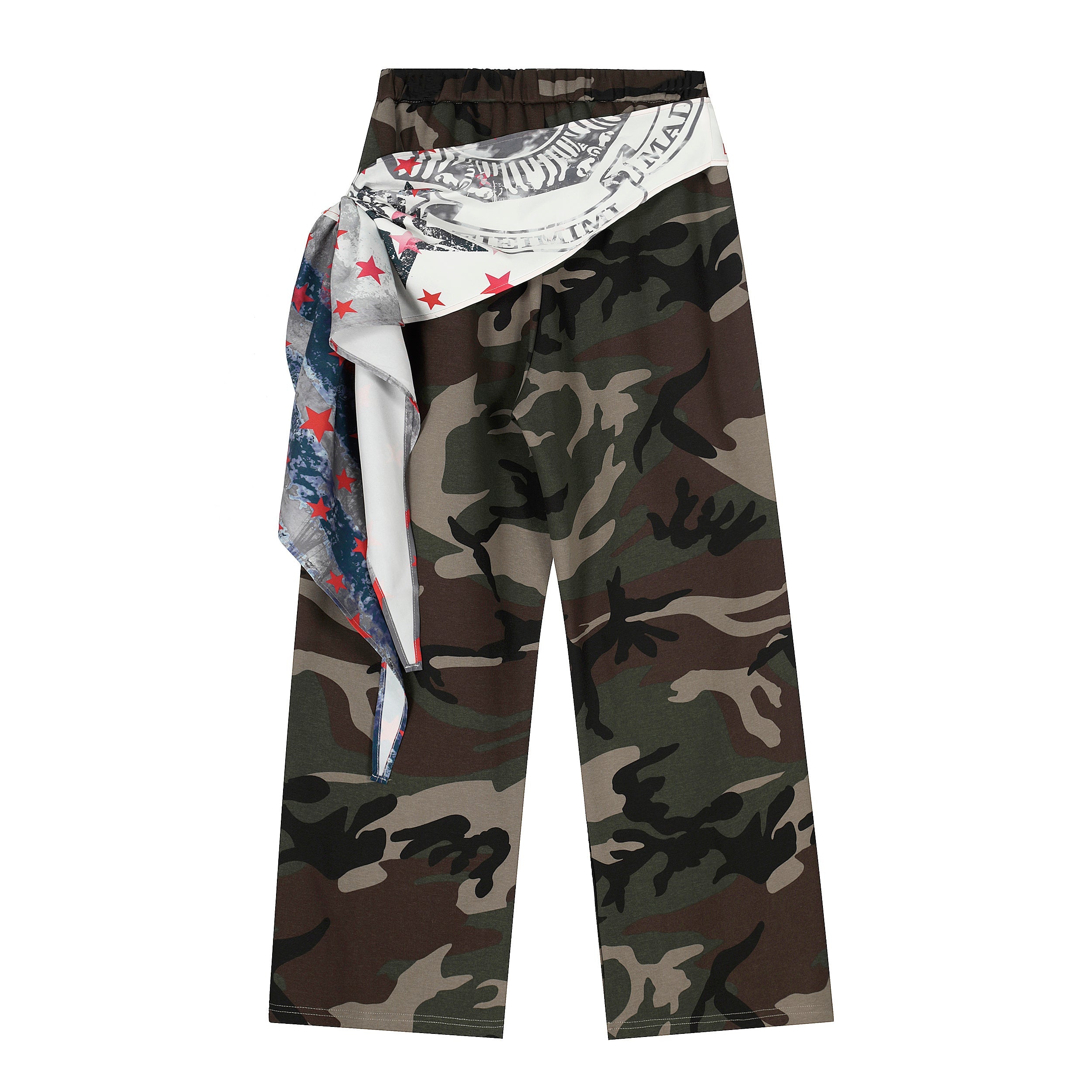 Camo Scarf-Wrap Wide Leg Pants | Streetwear Statement
