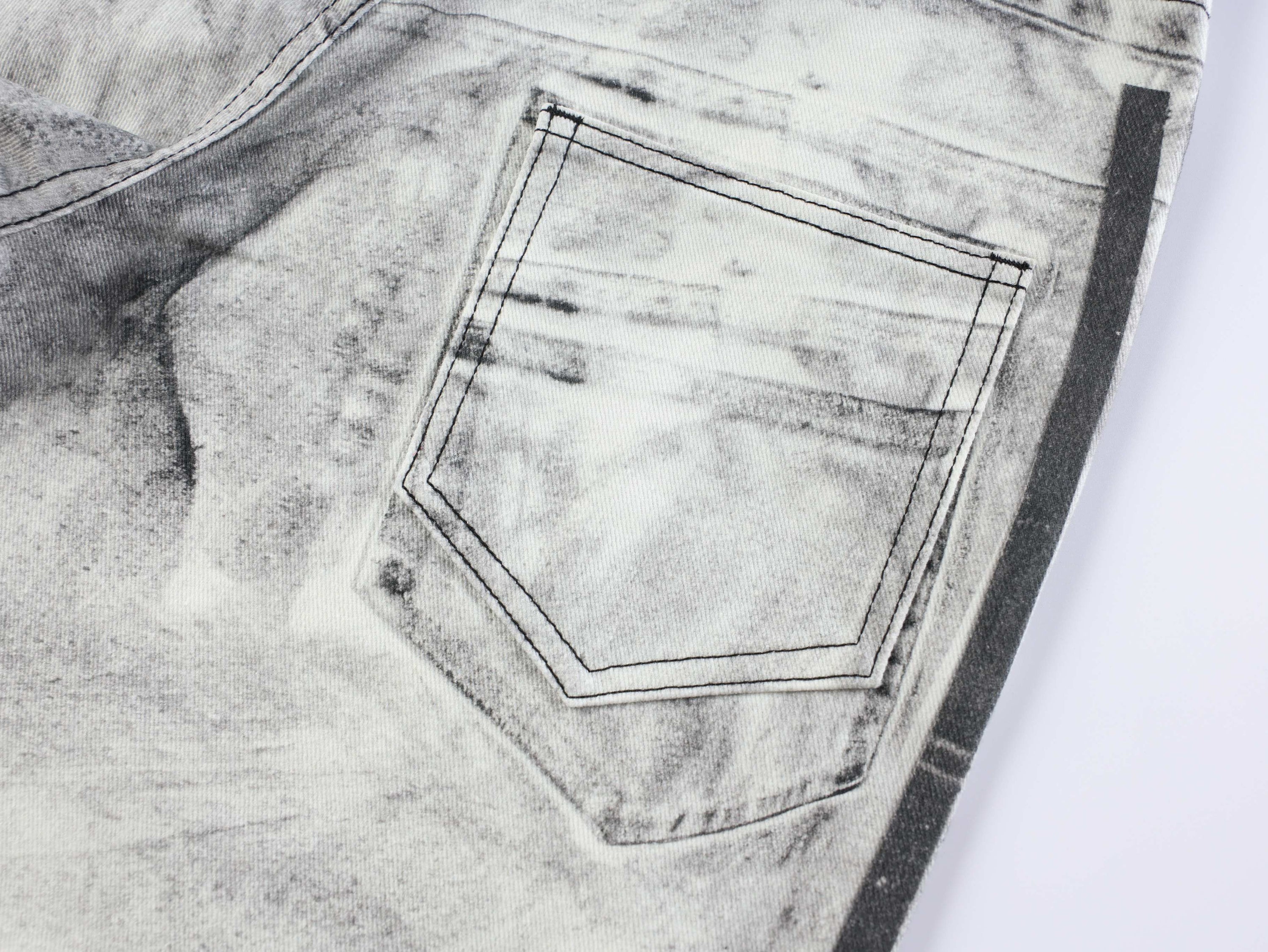 Omirad Distressed Wide-Leg Jeans | Stripe Ripped Denim