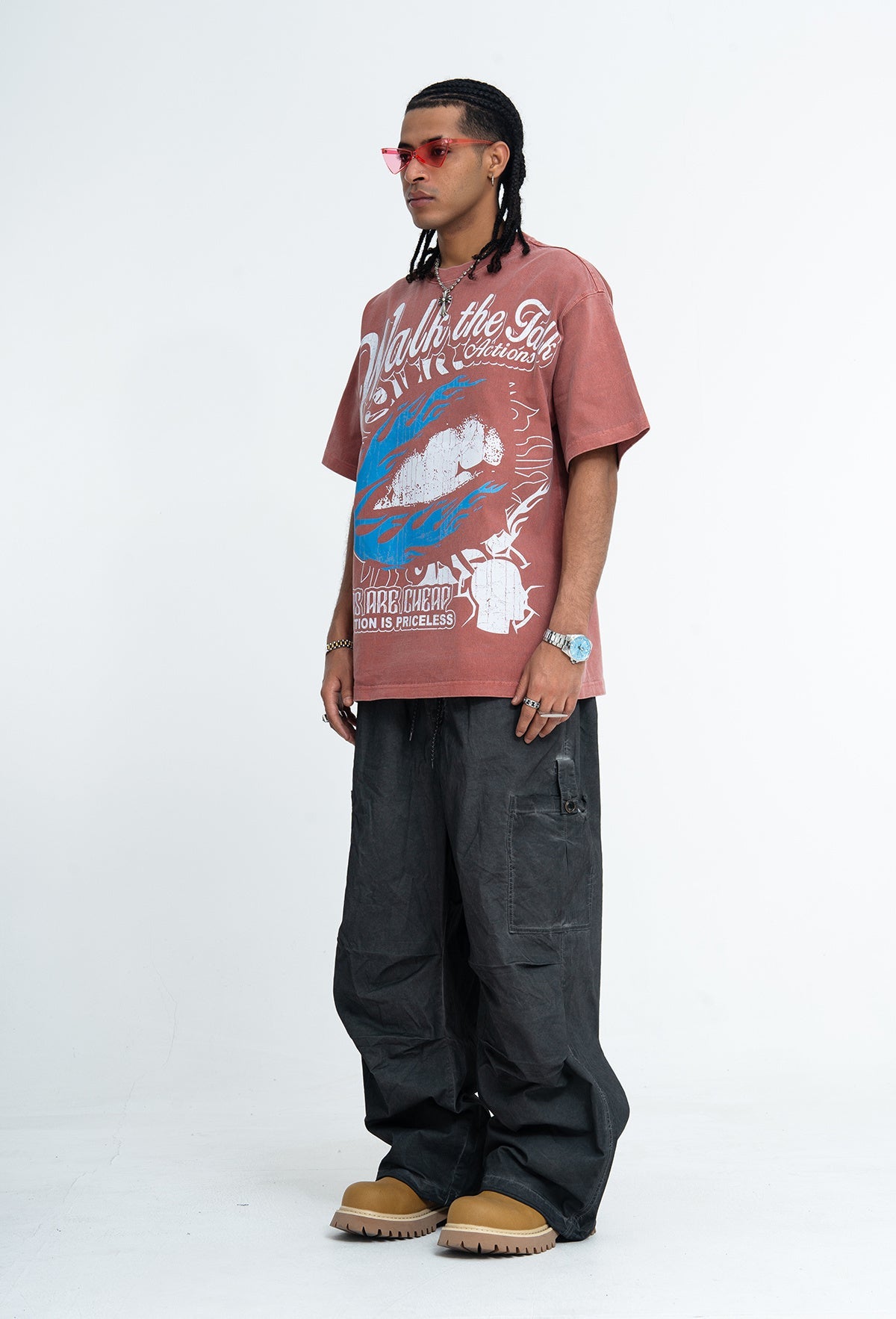 Omirad Walk the Talk Vintage Washed Graphic T-Shirt