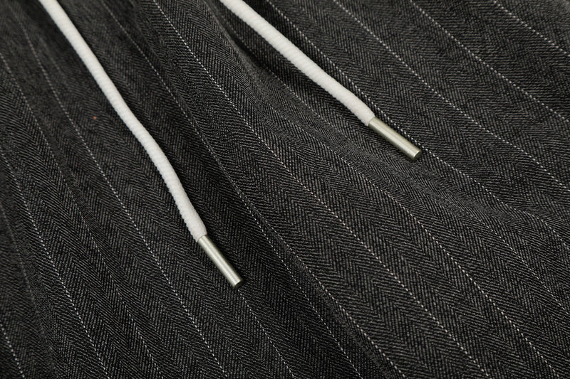Omirad Pinstripe Wide-Leg Track Pants | Relaxed Fit