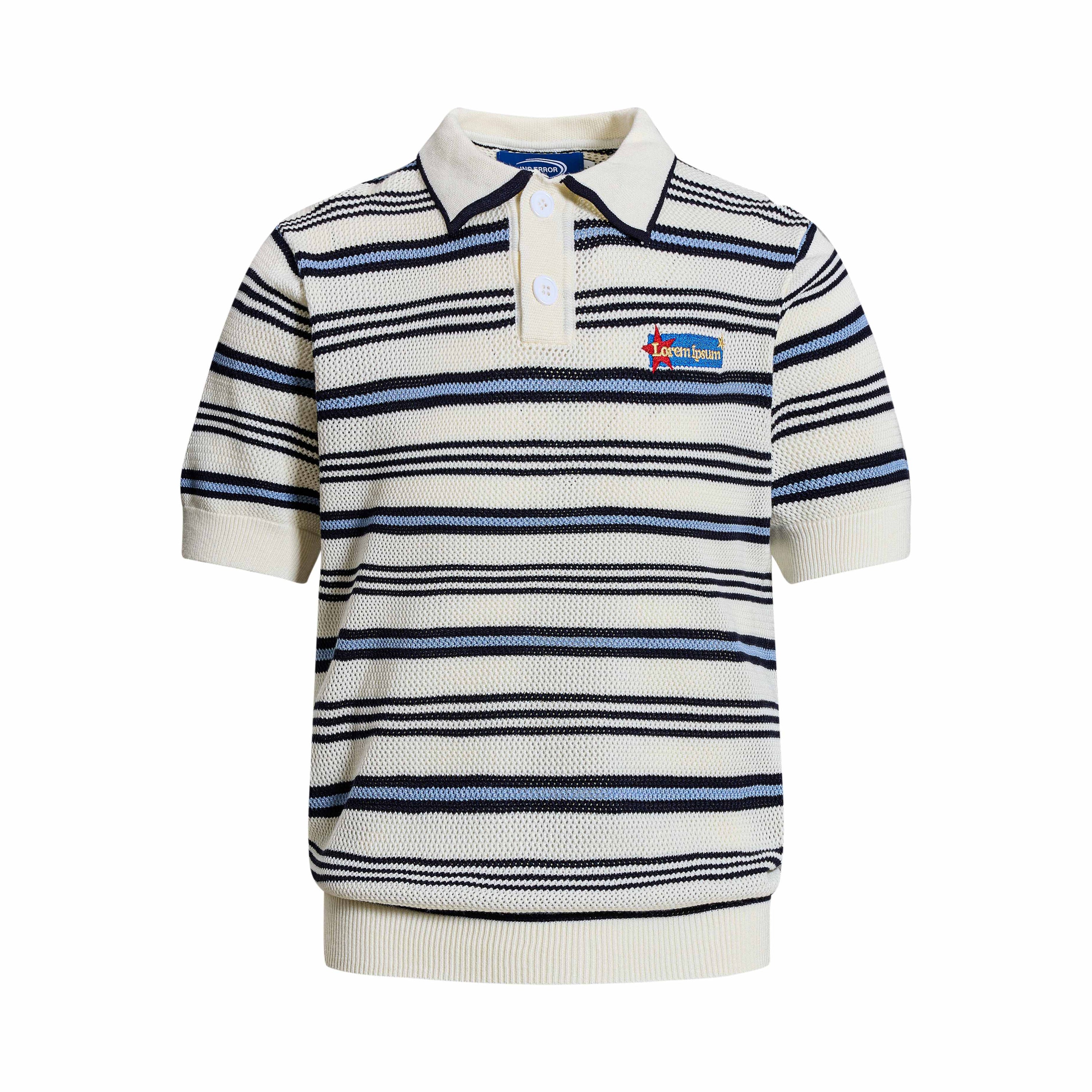 Omirad Retro Stripe Knit Polo | Vintage Collegiate Cotton Polo