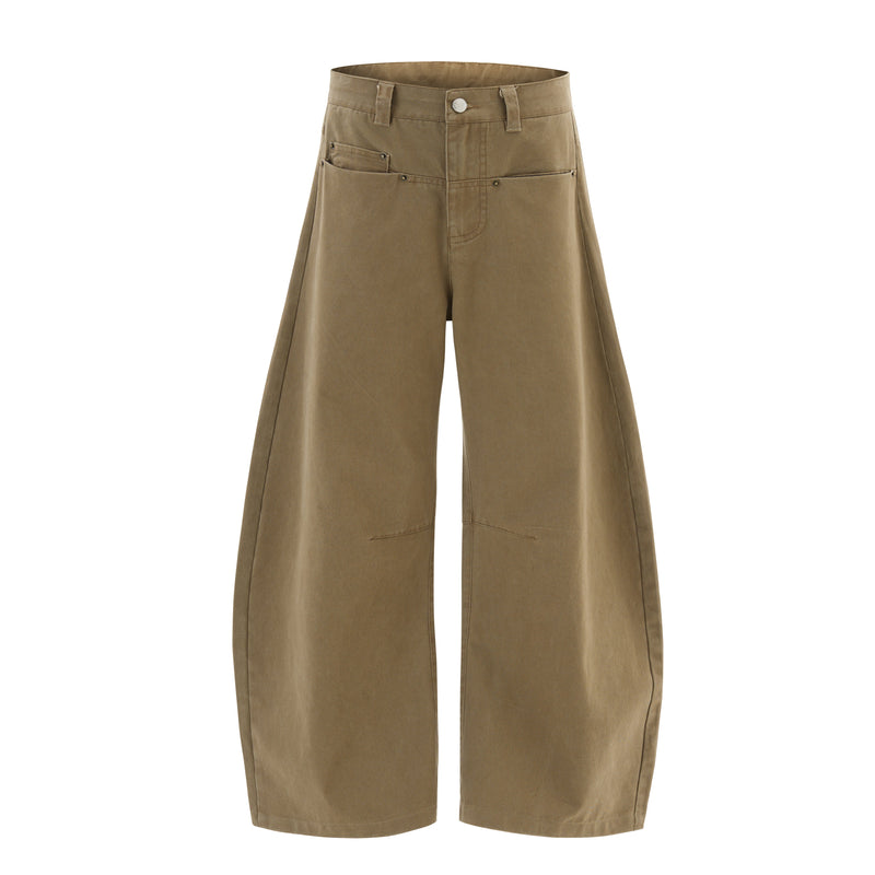 Minimalist Wide-Leg Canvas Trousers | Sculpted Silhouette