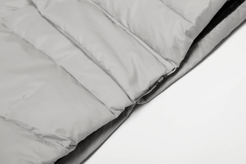 Omirad High-Neck Cropped Puffer Jacket | Grey & Black