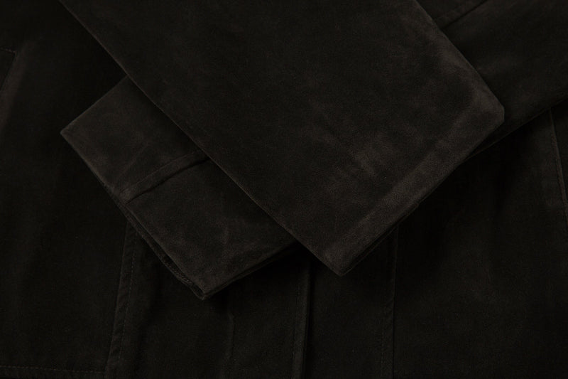 Suede-Texture Metal Clasp Jacket | Vintage Street Style