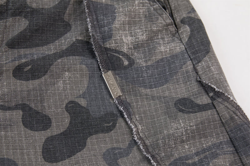 Omirad Dark Camo Wide-Leg Pants | Streetwear Utility Trousers