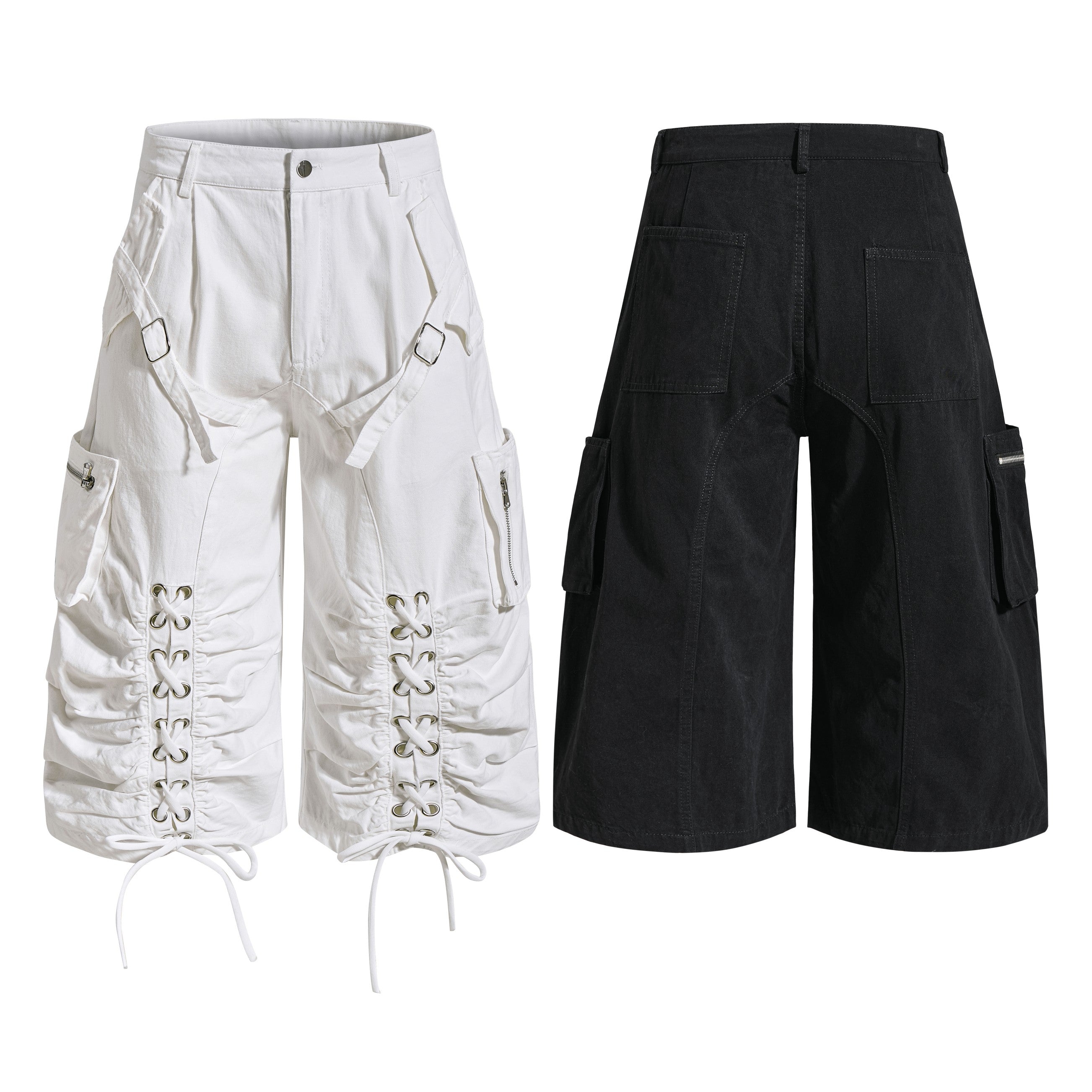Omirad Lace-Up Utility Cargo Shorts | Y2K Streetwear