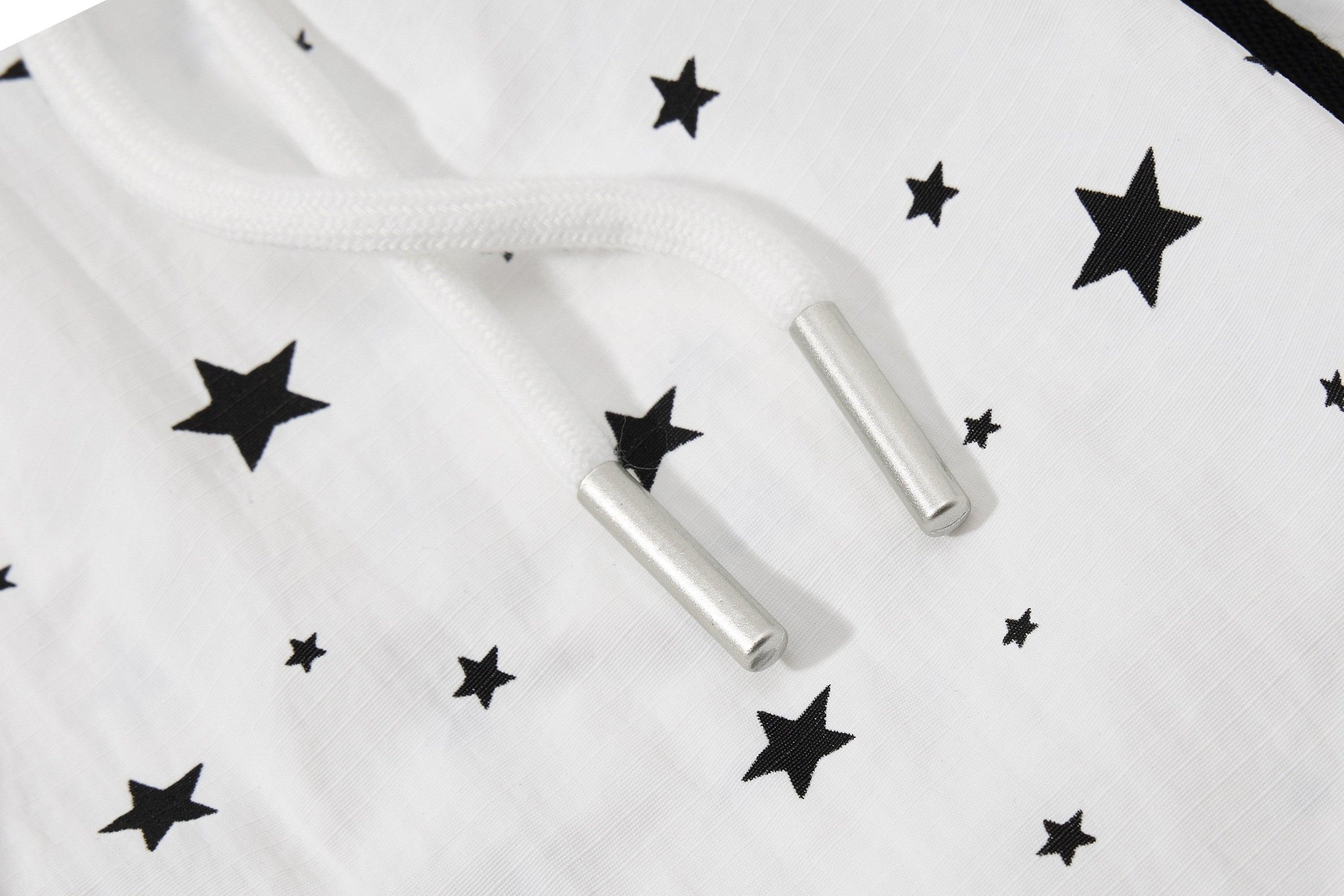 Star Print Wide-Leg Track Pants with Side Stripes | Streetwear
