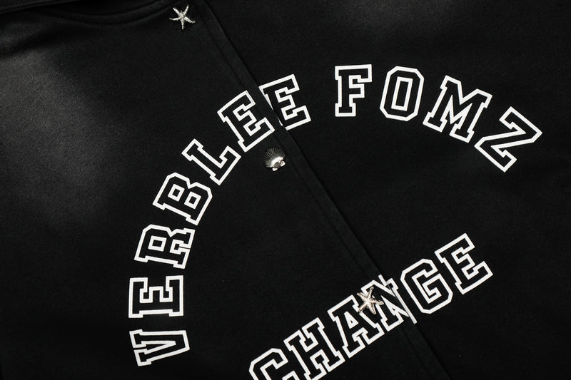 Omirad Change Spray-Fade Snap-Button Varsity Hoodie Jacket