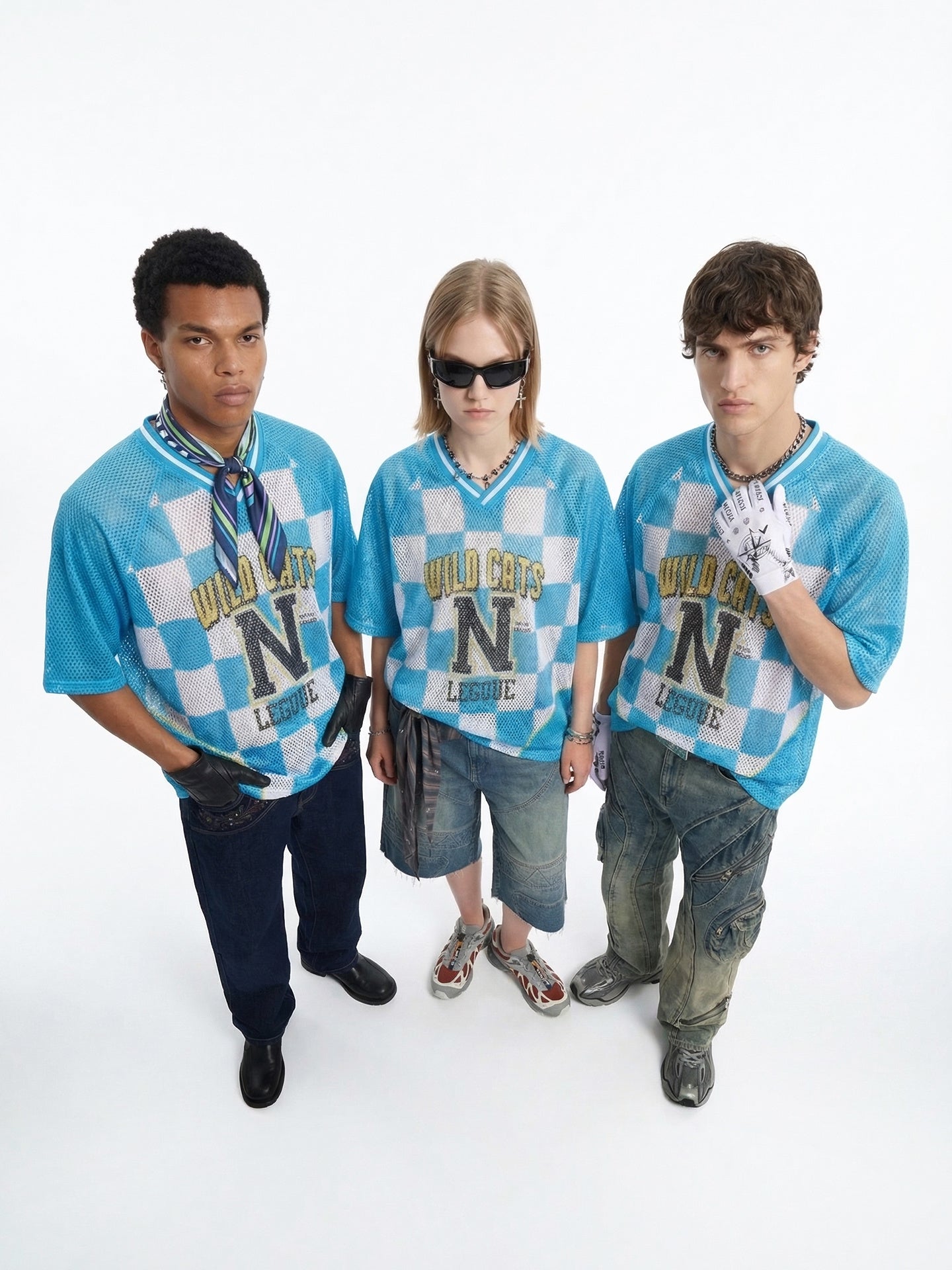 Wild Cats N League Checkerboard Mesh Jersey T-Shirt