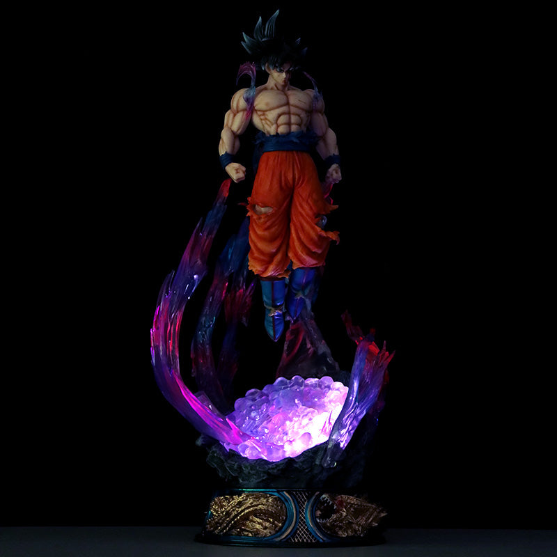 SUPER SAIYAN GOKU Figura coleccionable de 3 cabezas-50 cm Dragon Ball Z, alto detalle, 4 kg