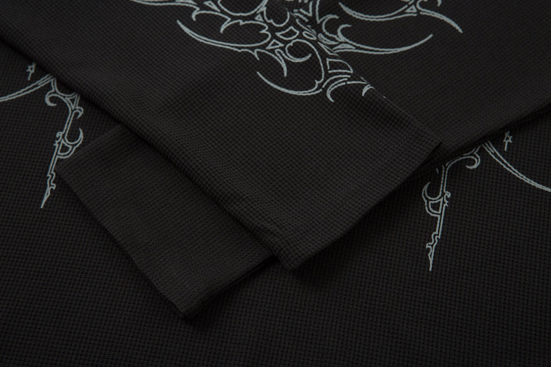 Omirad Barbed Poetry Layered Long Sleeve Polo Shirt