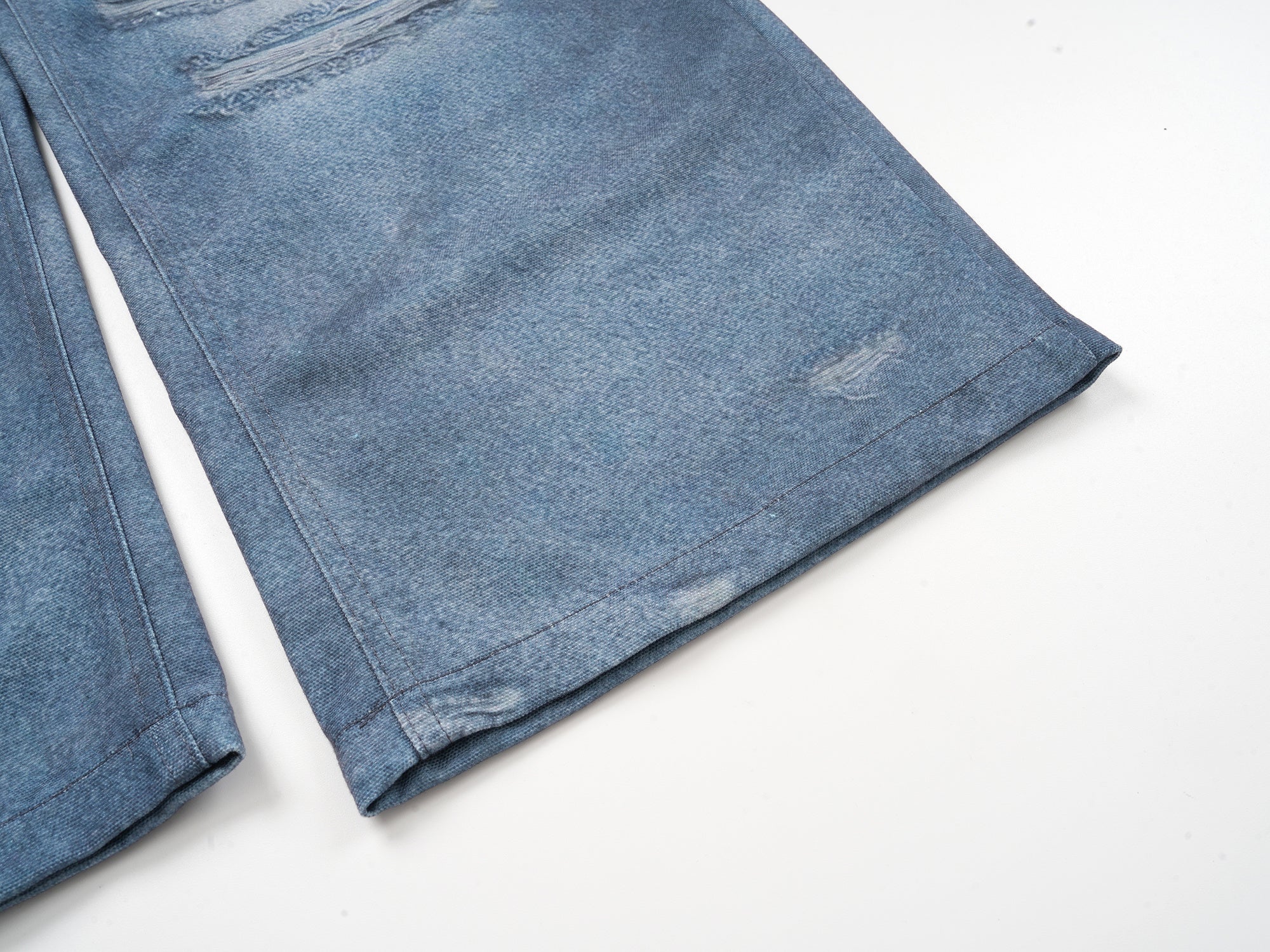 Trompe-L'œil Wide-Leg Denim Print Pants | Y2K Streetwear