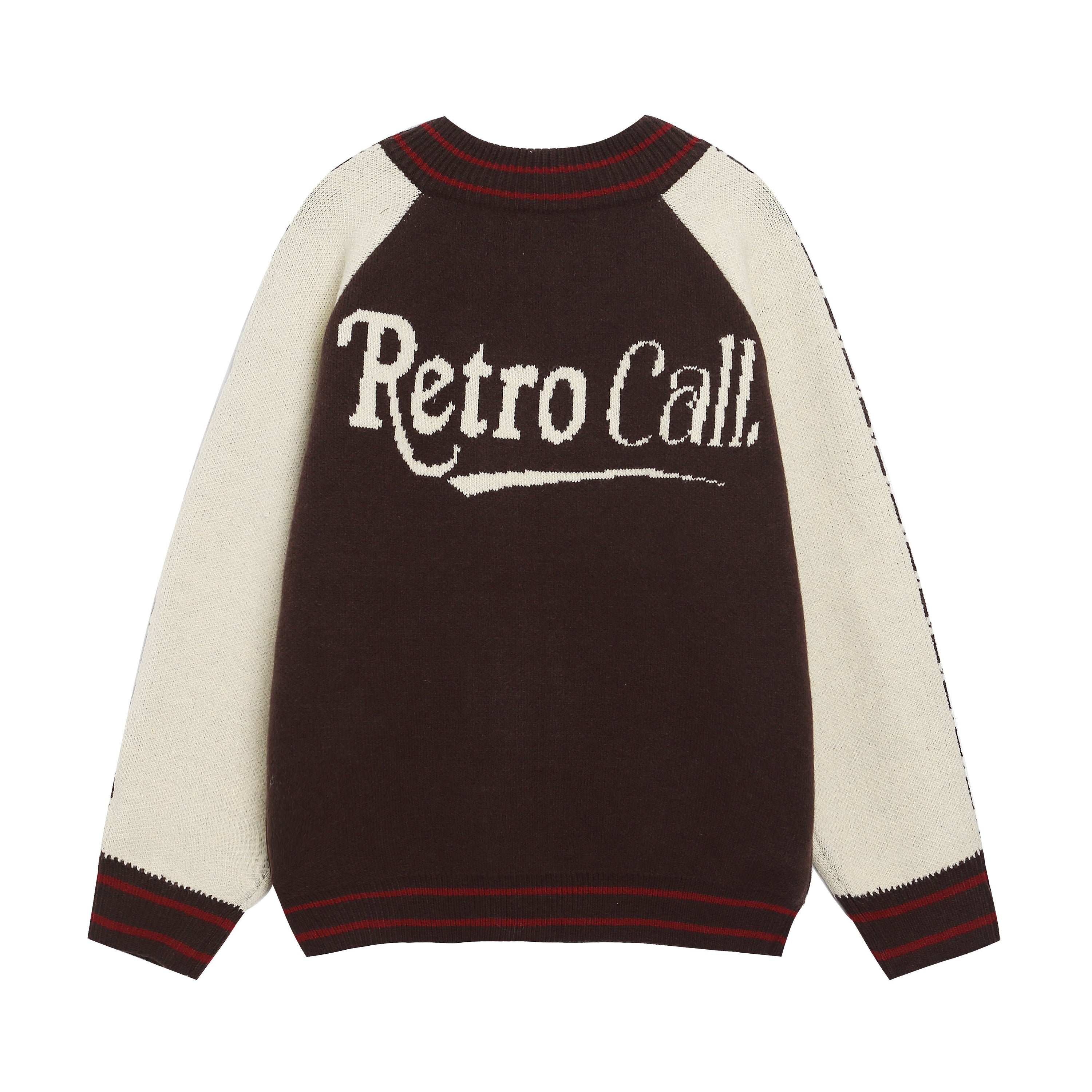 Retro Varsity Zip Knit Jacket | MAFA 90 Streetwear Cardigan