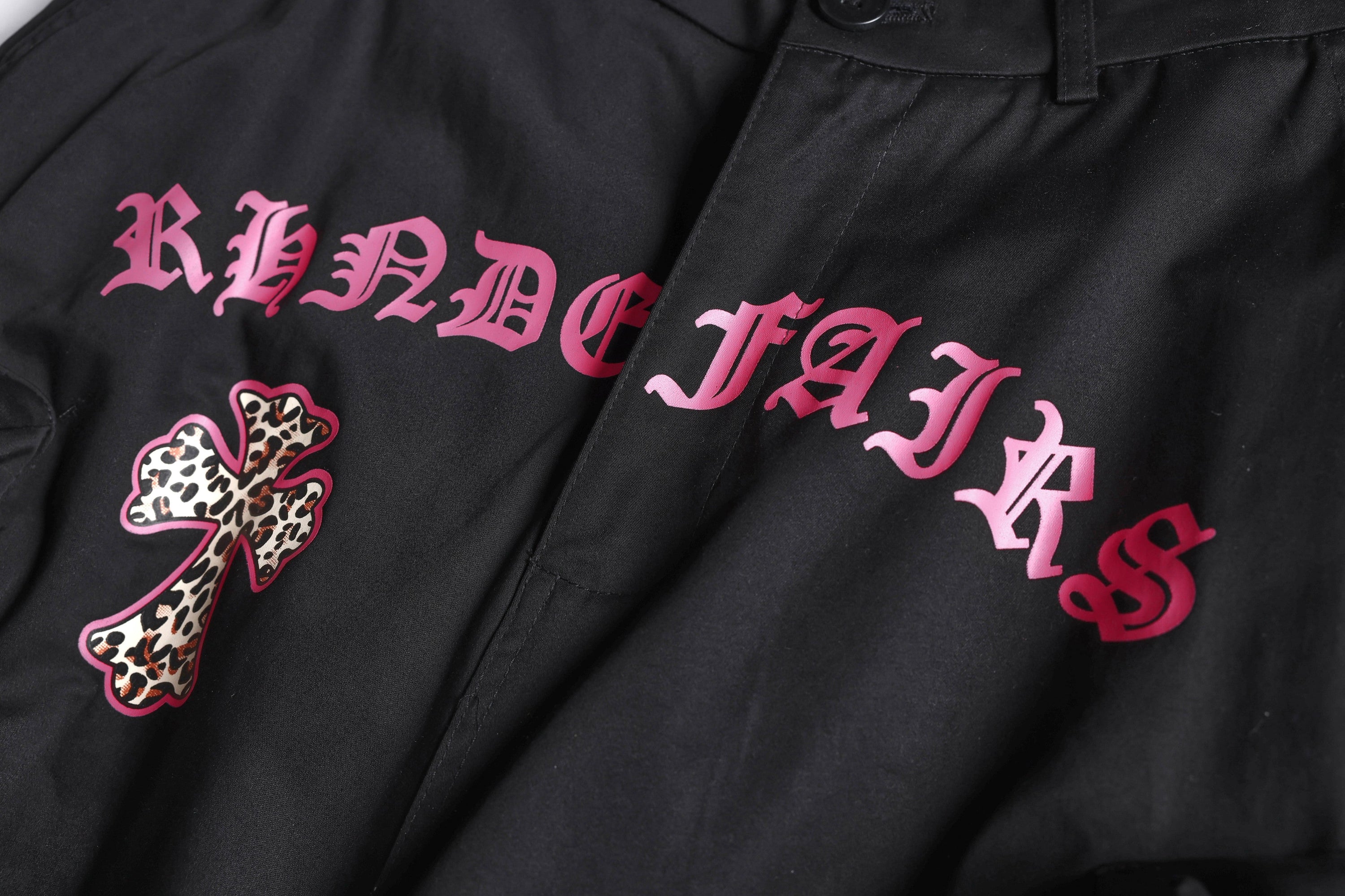 Gothic Cross Cargo Pants | Wide-Leg Streetwear Trousers
