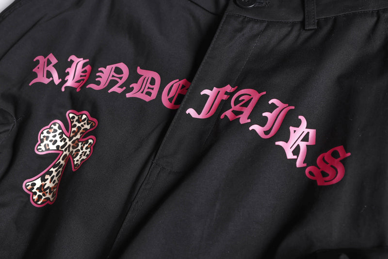 Gothic Cross Cargo Pants | Wide-Leg Streetwear Trousers
