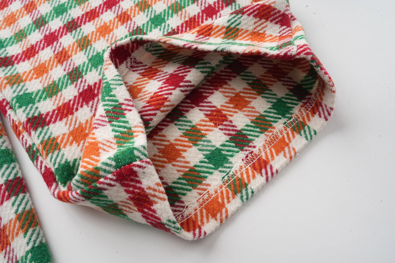 Vintage Plaid Wide-Leg Pants | Retro Multi-Color Check