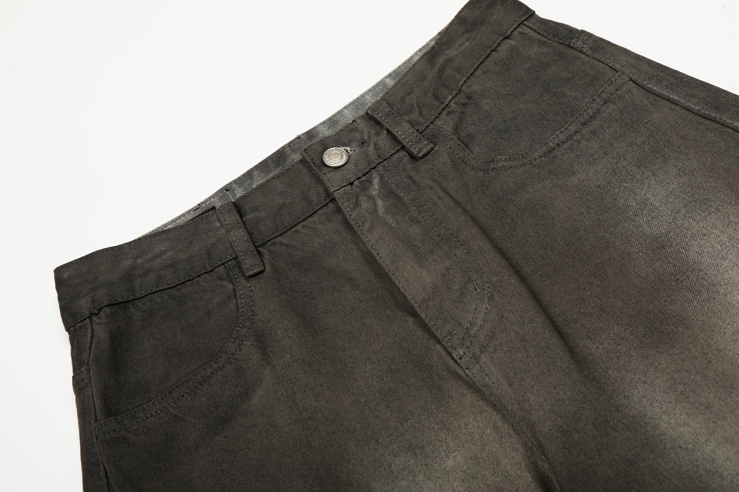 Omirad Faded Curved Wide-Leg Denim Pants | Vintage Wash