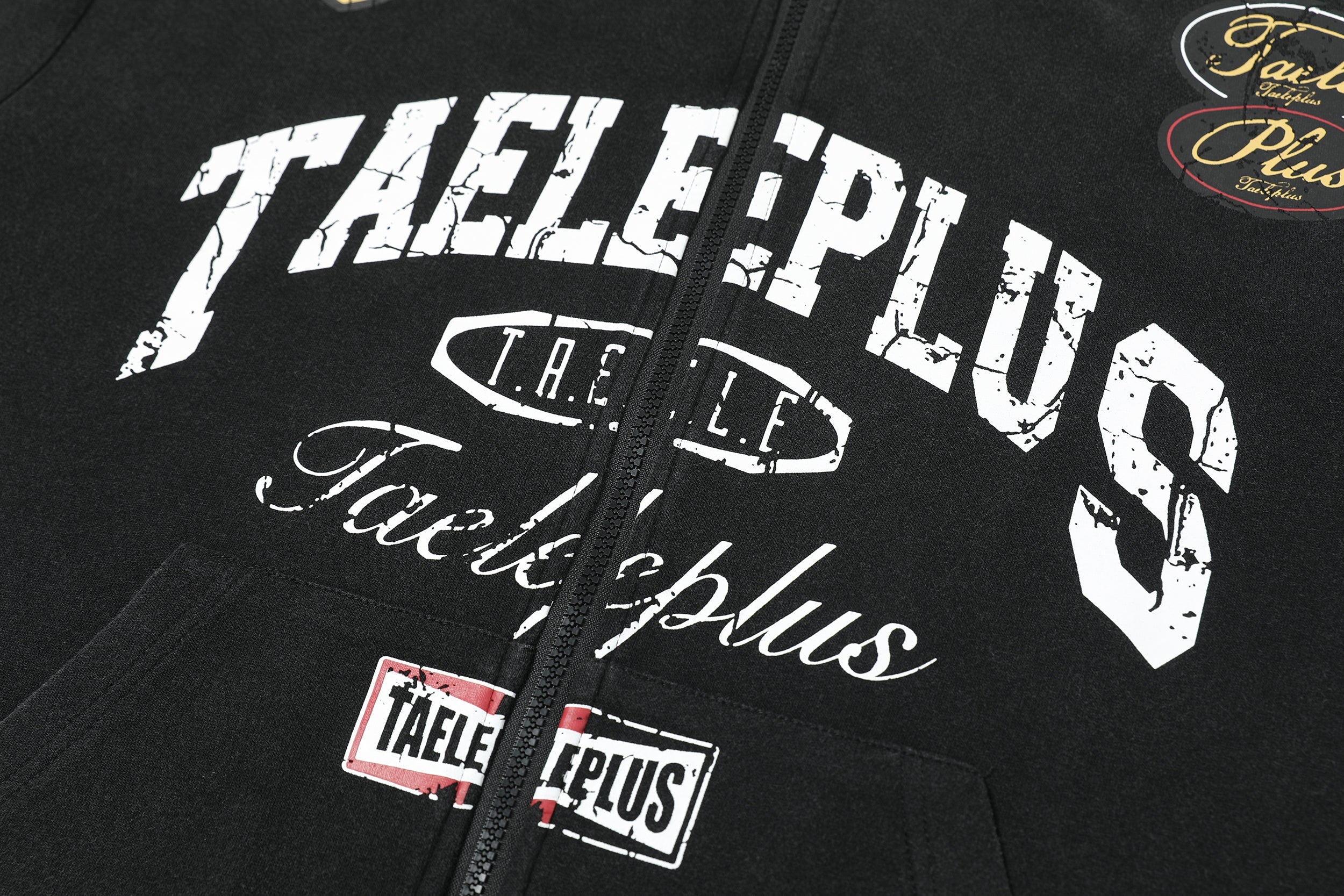 Vintage Varsity Badge Zip-Up Hoodie | Distressed Graphic