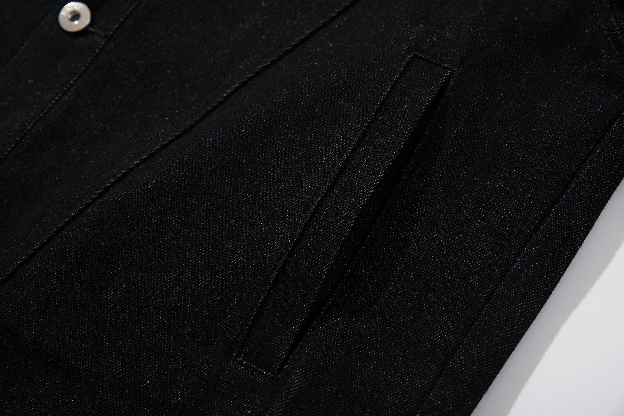 Omirad Black Denim Panel Jacket | Structured Cropped Fit