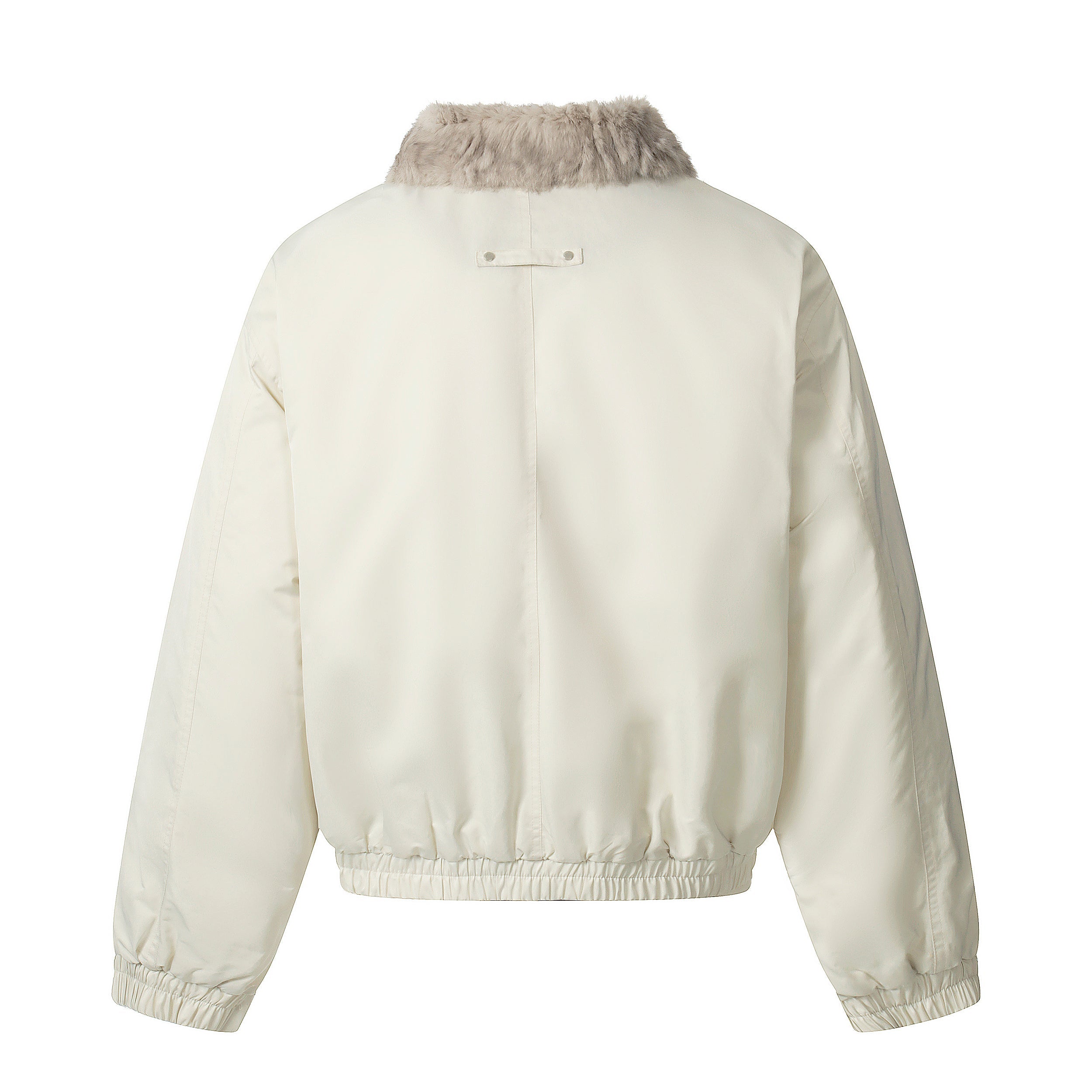 Faux Fur Collar Bomber Jacket | Off-White & Black