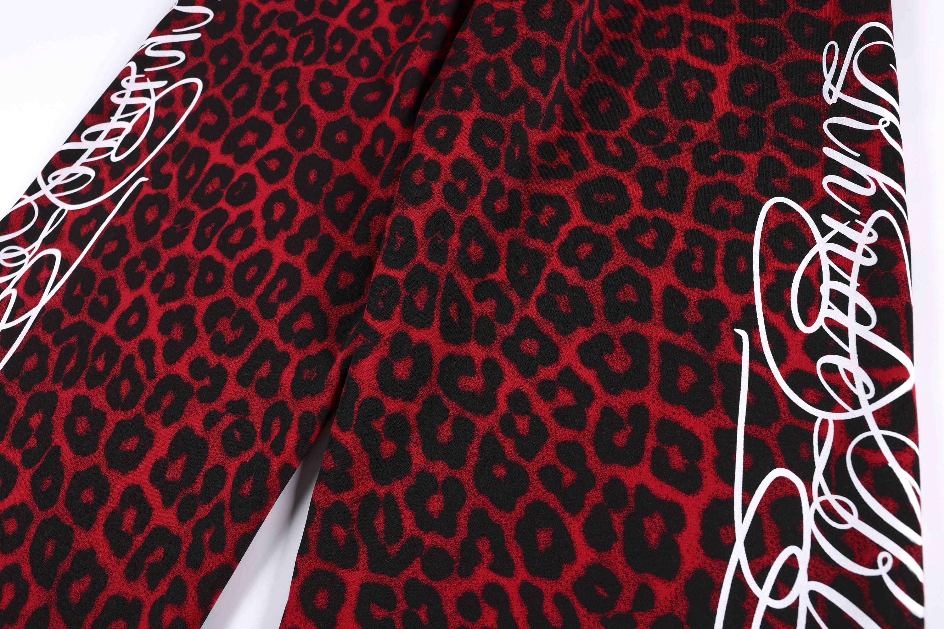 Omirad Leopard Panel Sweatpants | Wide-Leg Streetwear