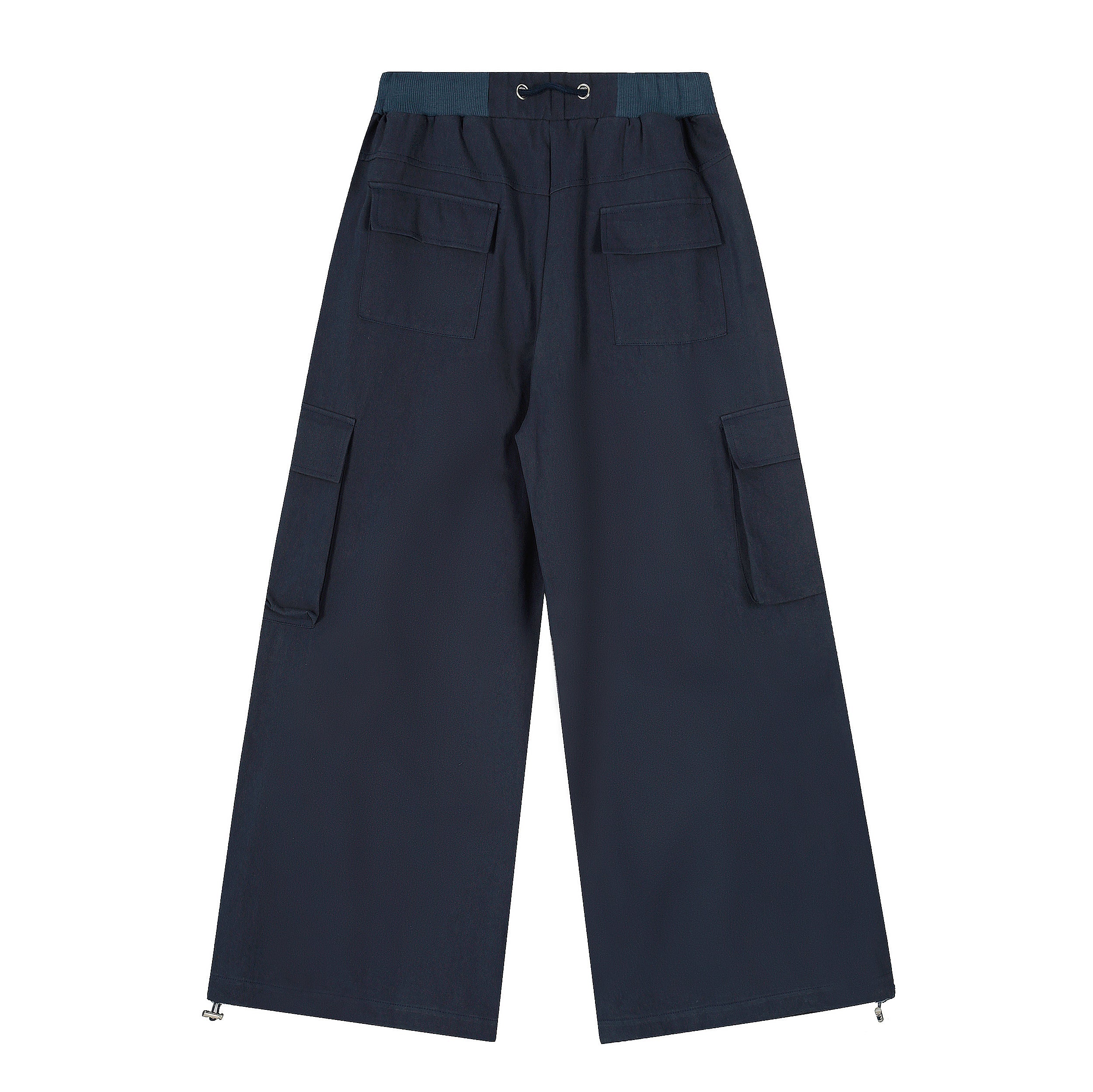 Omirad Utility Wide-Leg Cargo Pants | Navy Streetwear