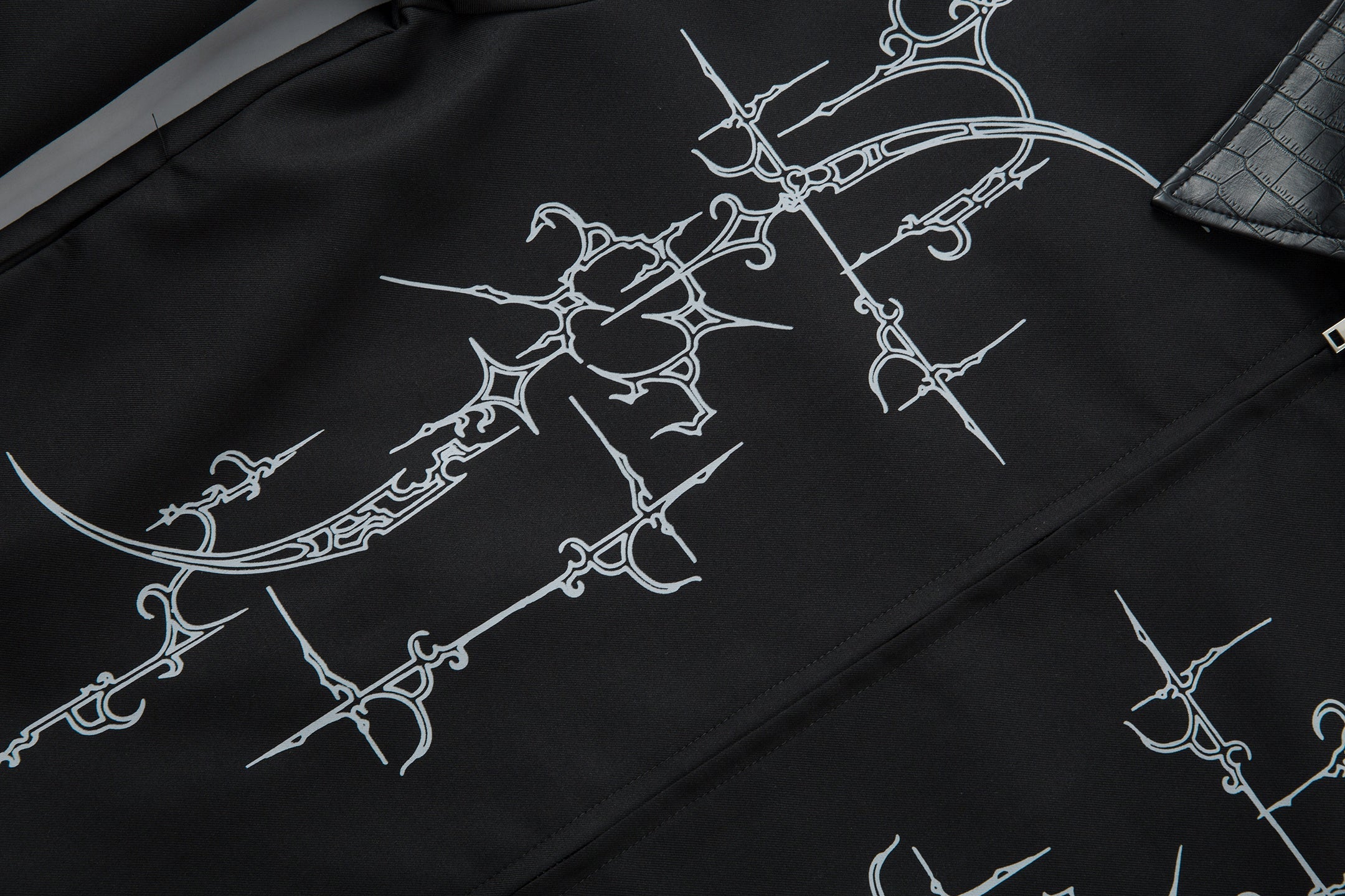 Omirad Barbed Graphic Jacket with Faux-Leather Collar